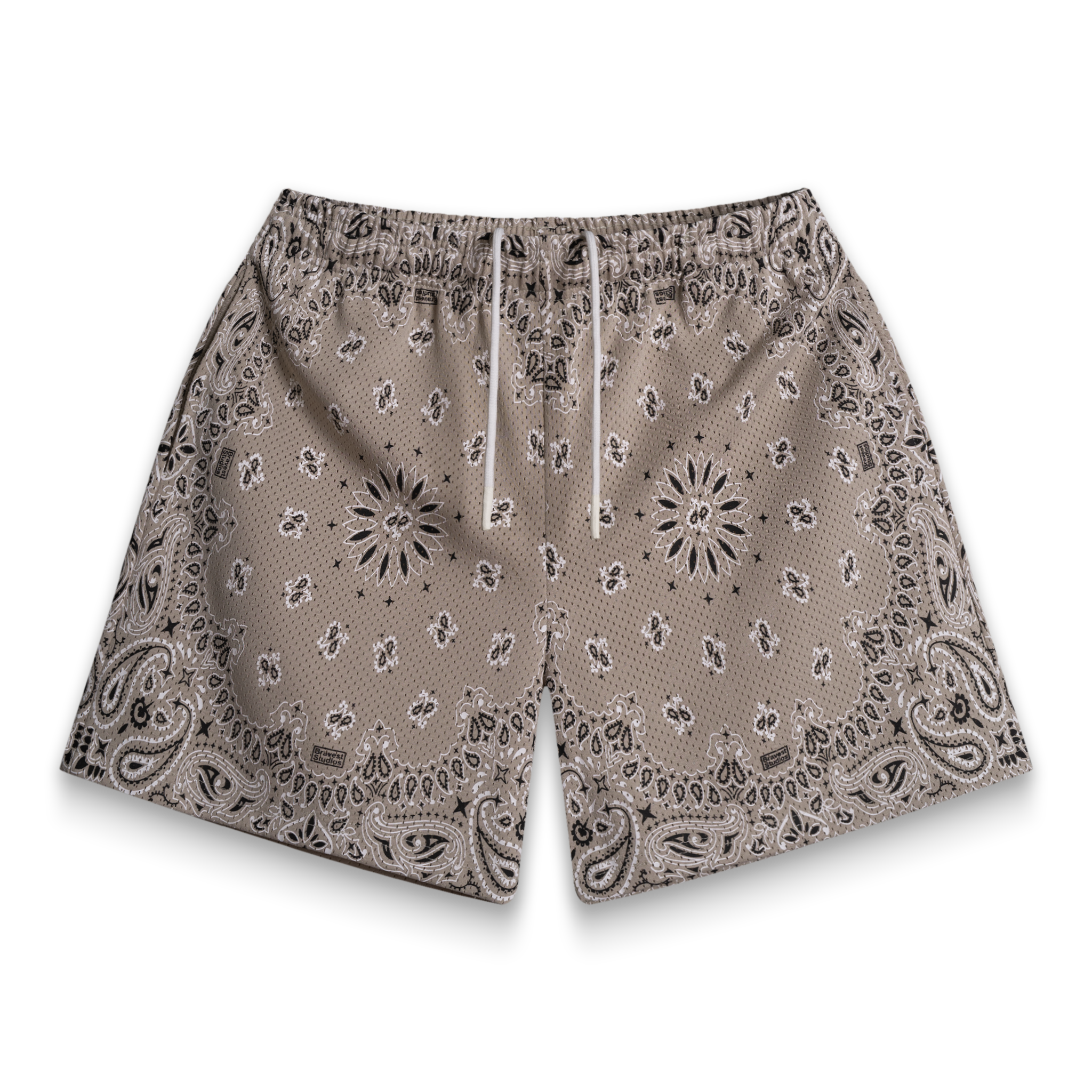 Screenprinted Paisley Two-Tone Khaki Shorts – Bravest Studios