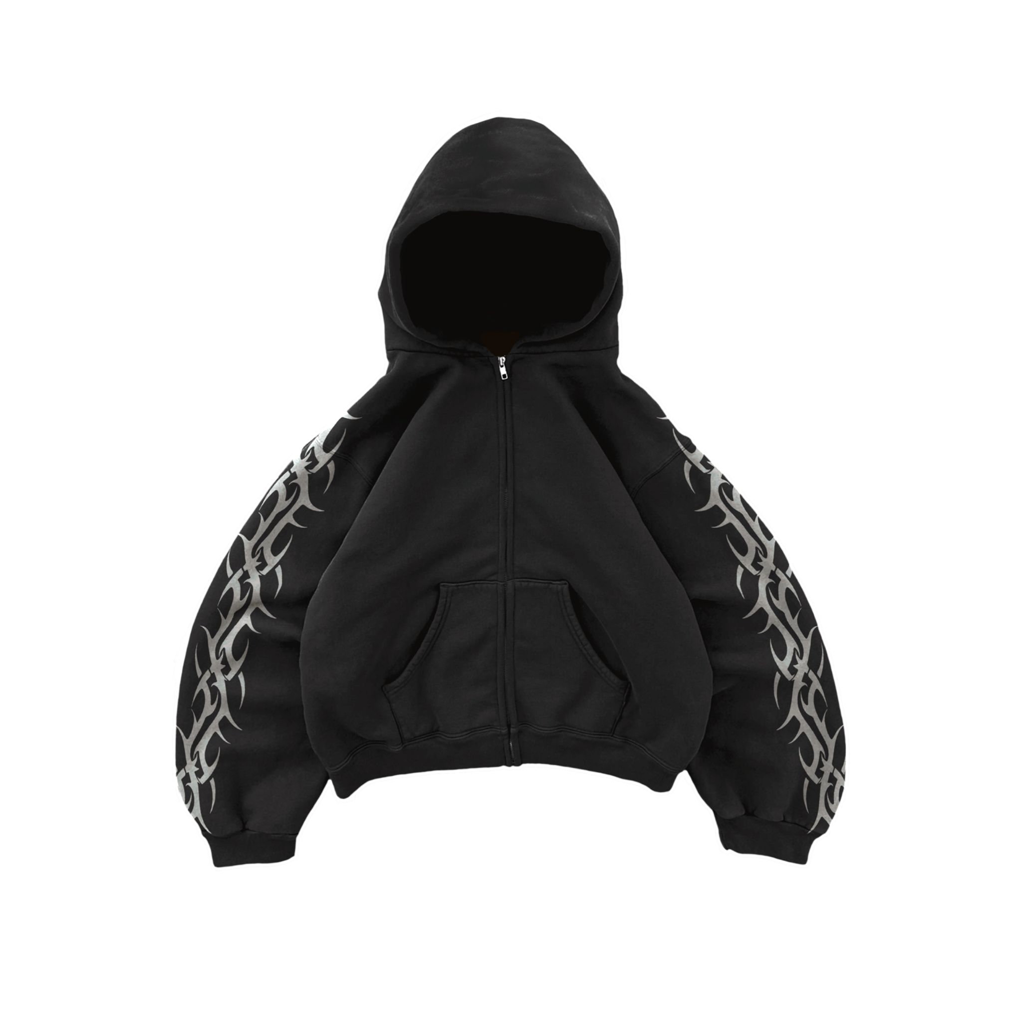 Black Tribal Zip Up Hoodie – Bravest Studios