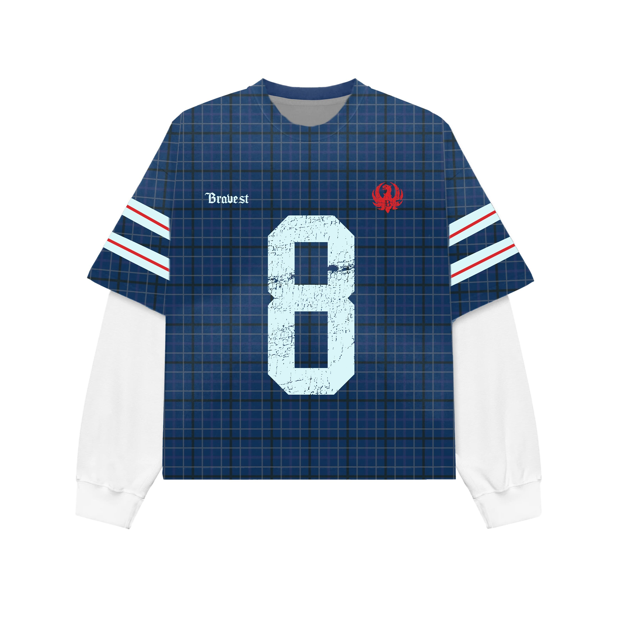 Blue Plaid Thermal Tee – Bravest Studios