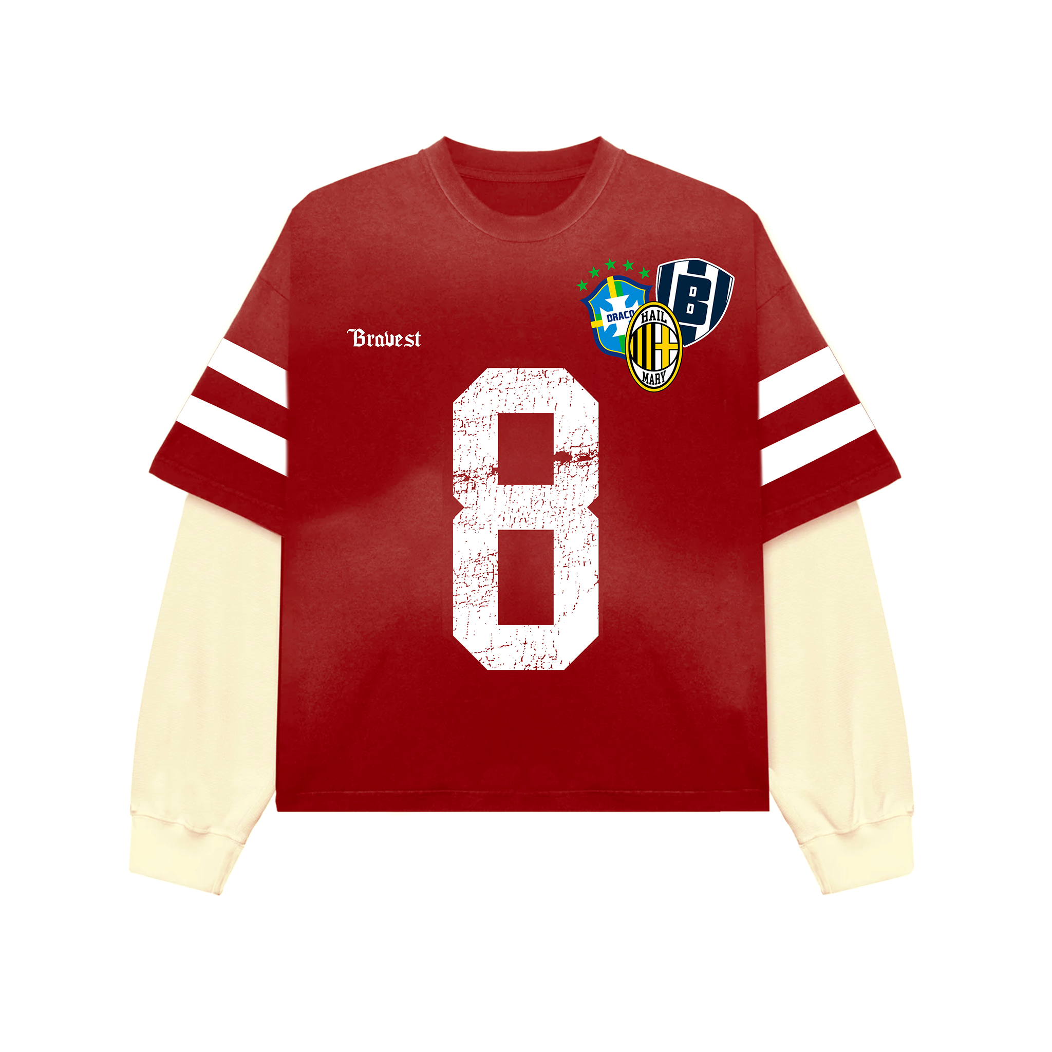 Red Number 8 Thermal Tee – Bravest Studios Red Number 8 Thermal Tee – Bravest Studios