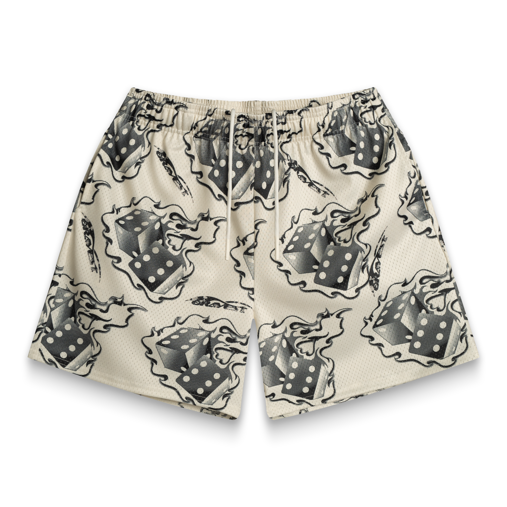 Cream Dice Shorts