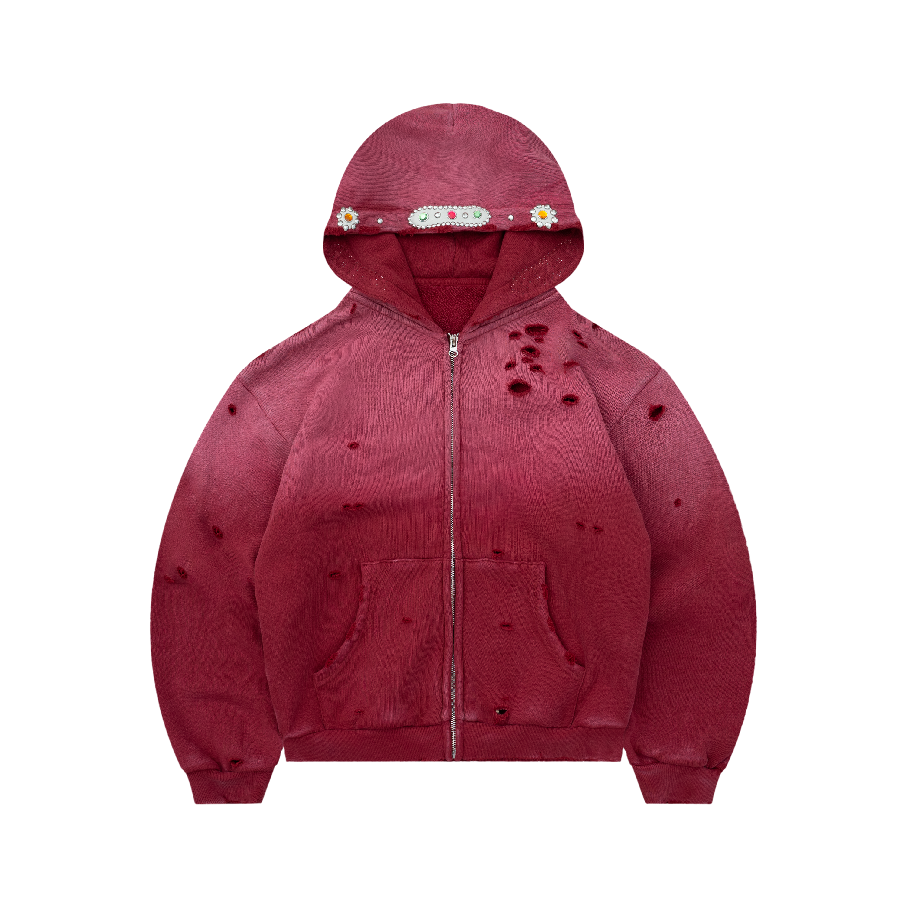 トップス the red thread - zip up hoodie Red Sapphire Zip Hoodie – Bravest Studios