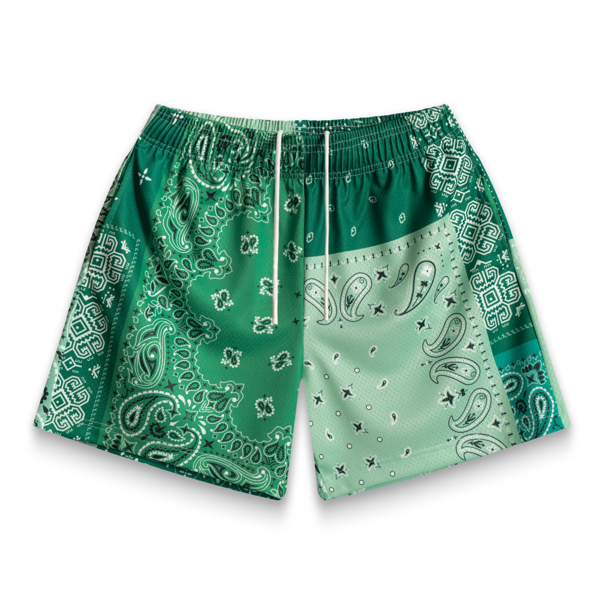 Green Patchwork Paisley Shorts – Bravest Studios
