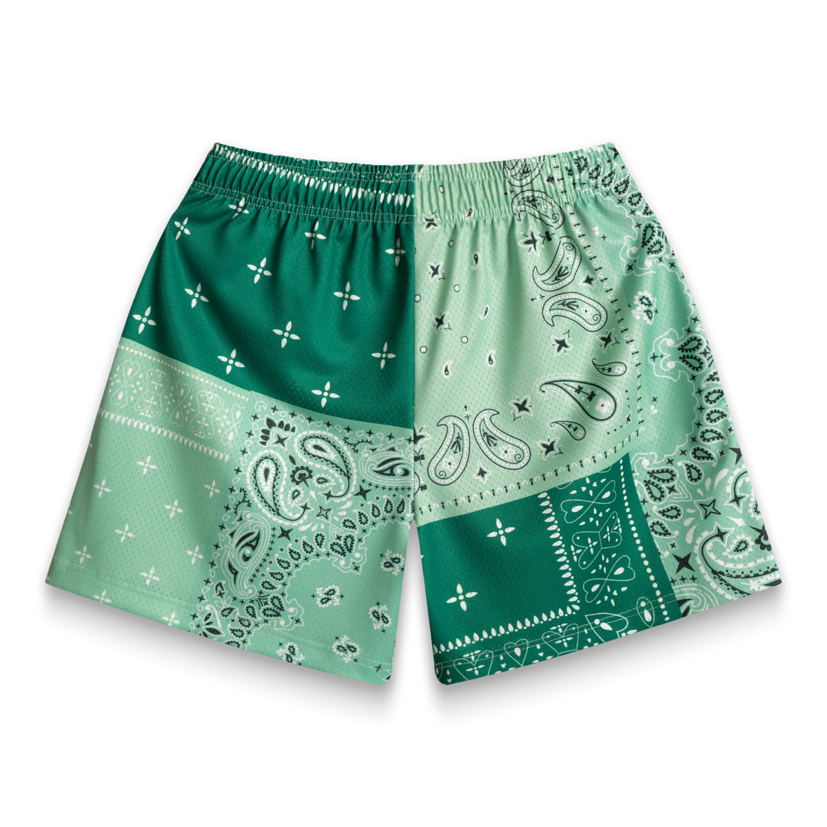 Green Patchwork Paisley Shorts