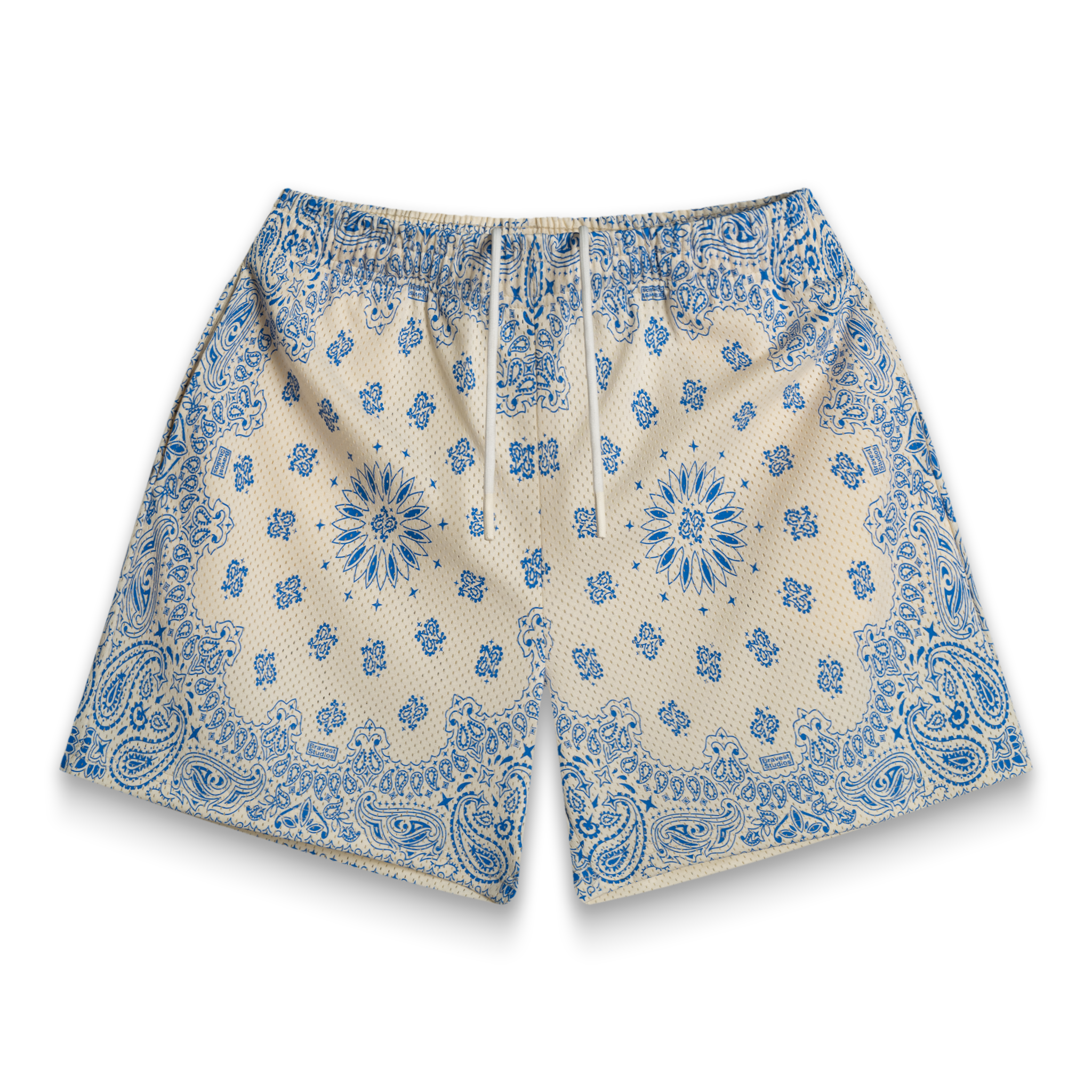 Screenprinted Paisley Cream Shorts