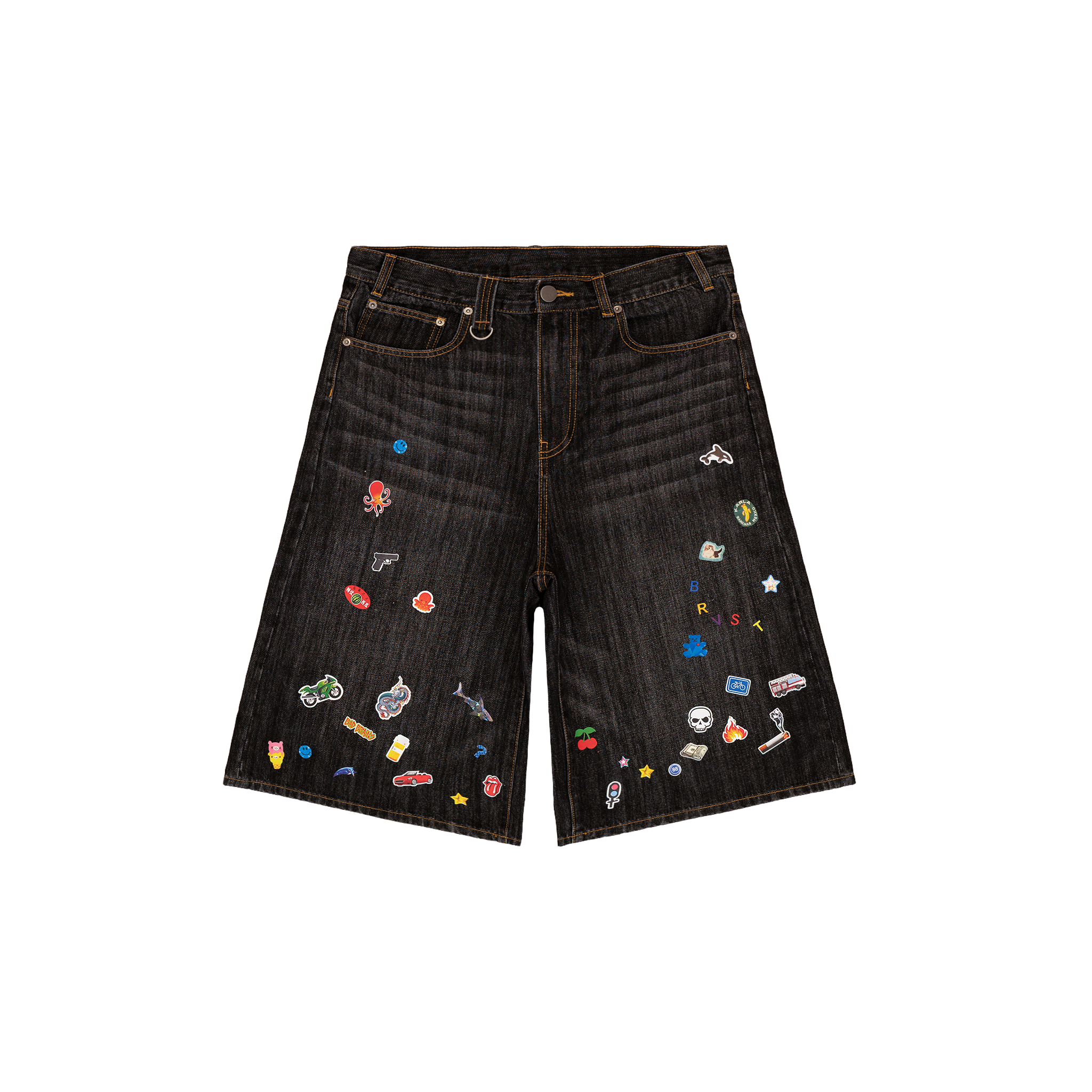 Sticker Jorts Black – Bravest Studios