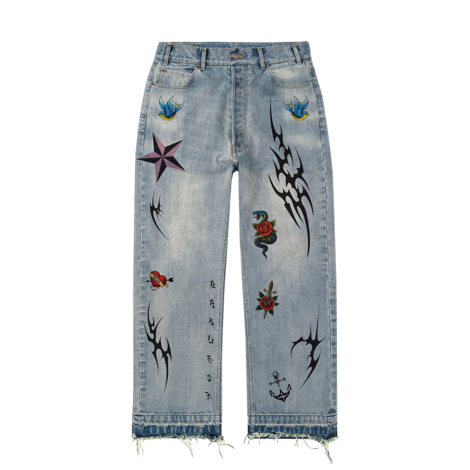 メンズ 【JADED LONDON】TATTOO TRIBAL JEANS DENIM