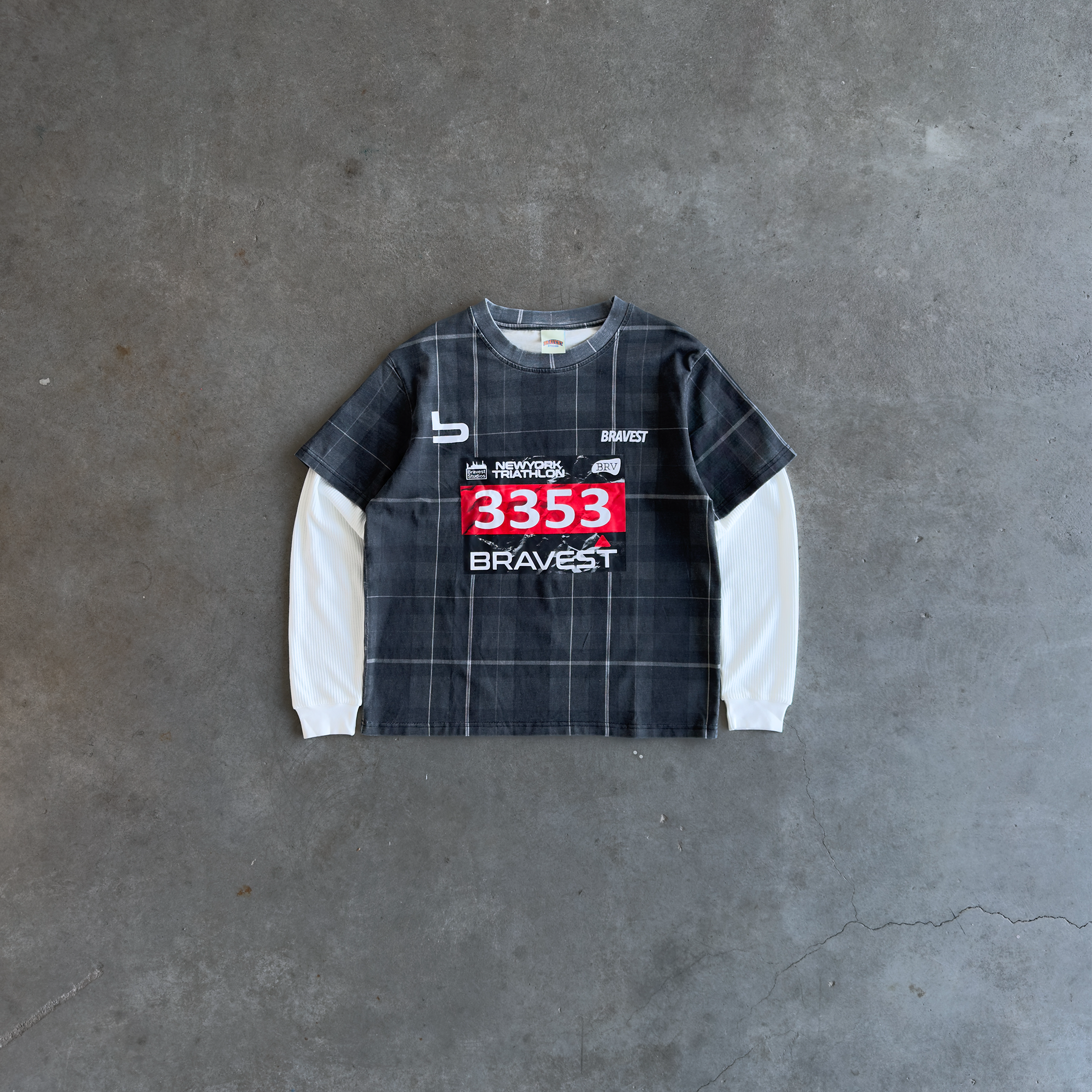 Marathon Plaid Thermal Tee – Bravest Studios
