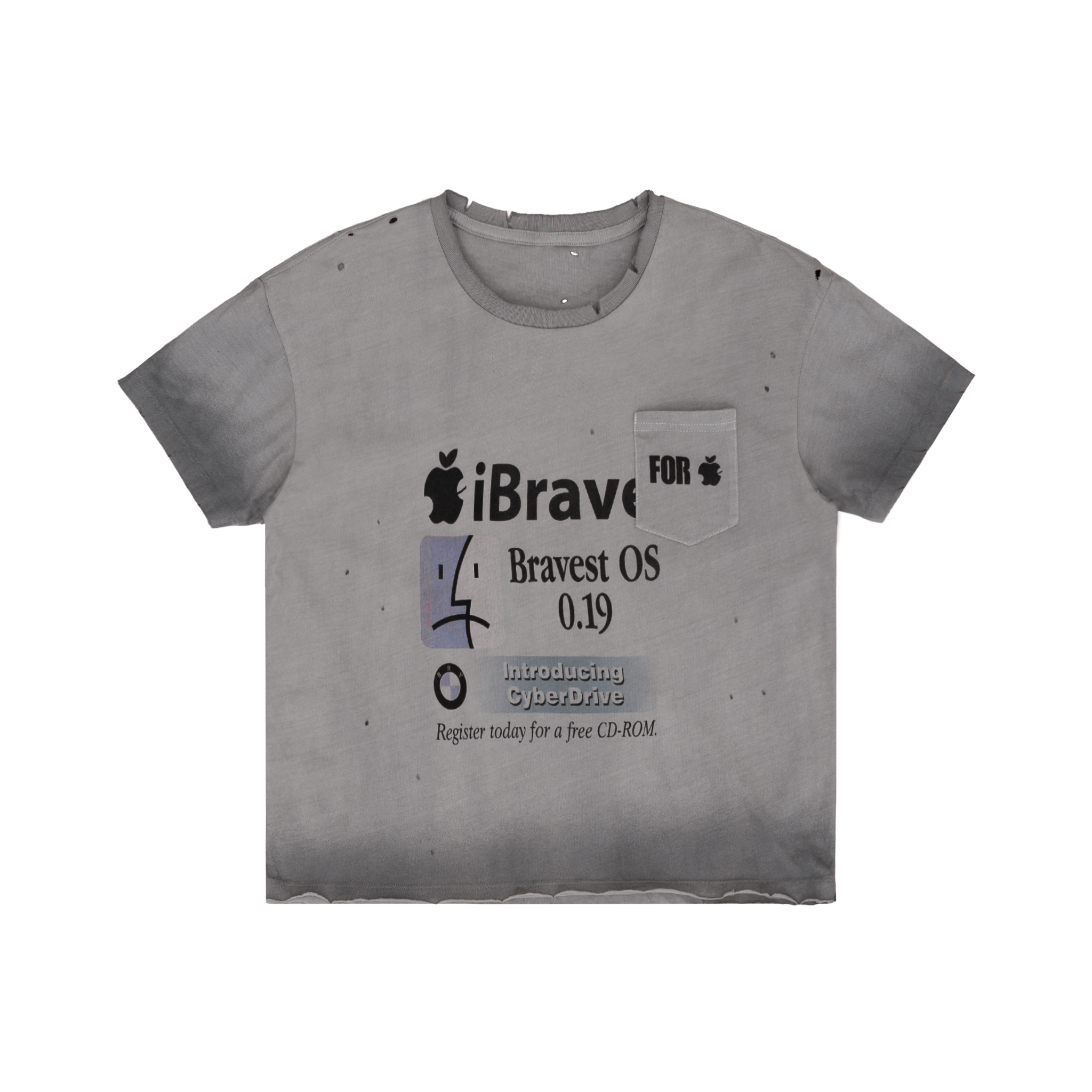 Grey iBrave Vintage Tee – Bravest Studios