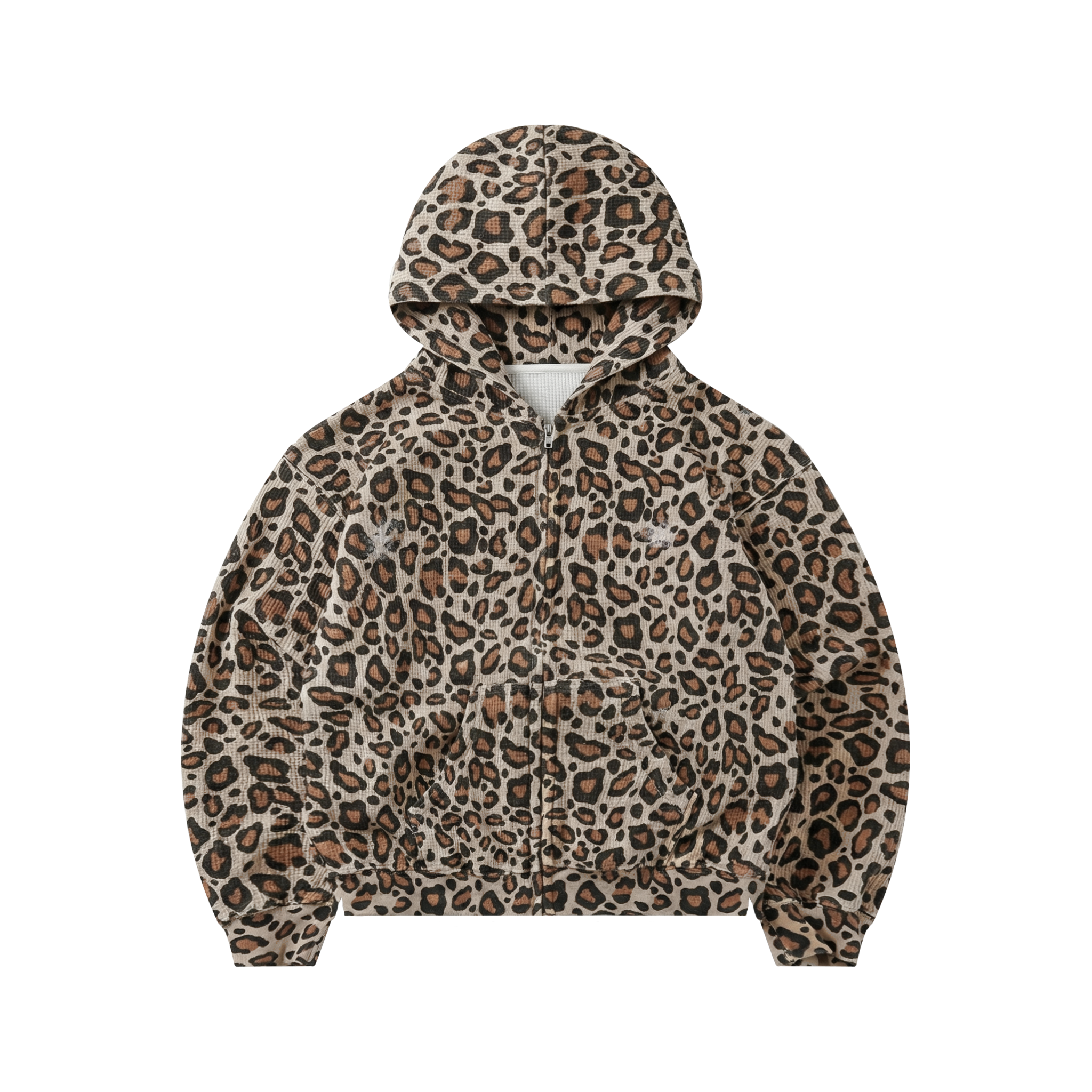 Orange Leopard Thermal Zip Hoodie – Bravest Studios