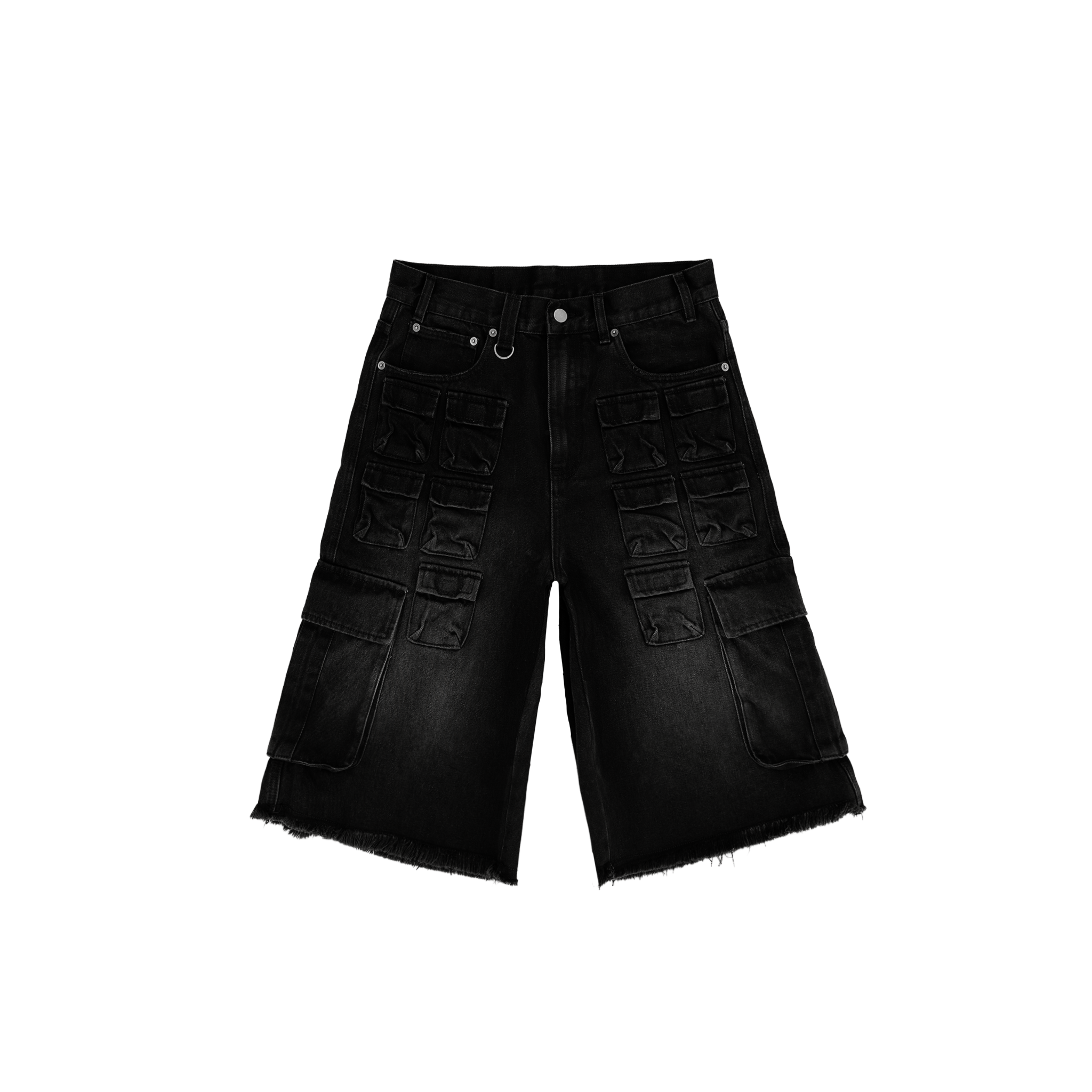 Black Multi Pocket Baggy Cargo Shorts – Bravest Studios