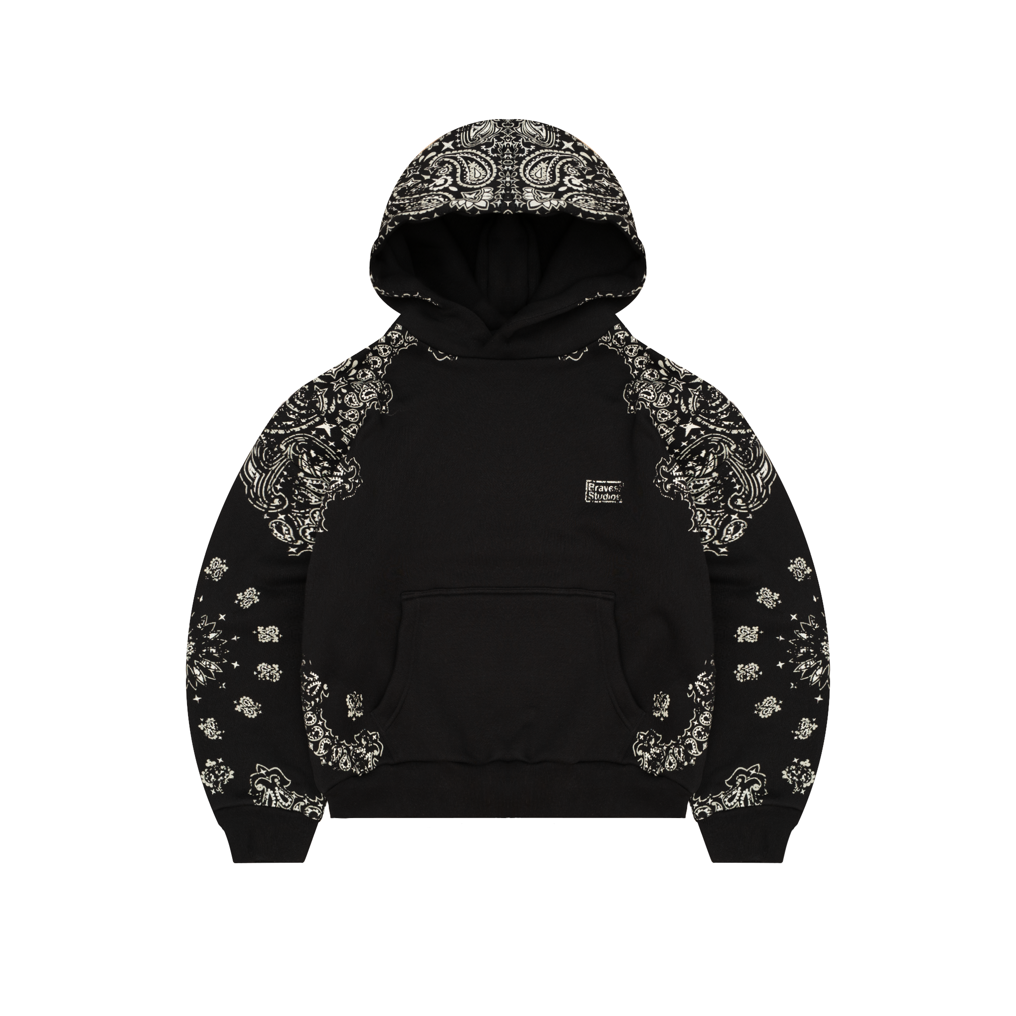 Black Paisley Hoodie – Bravest Studios