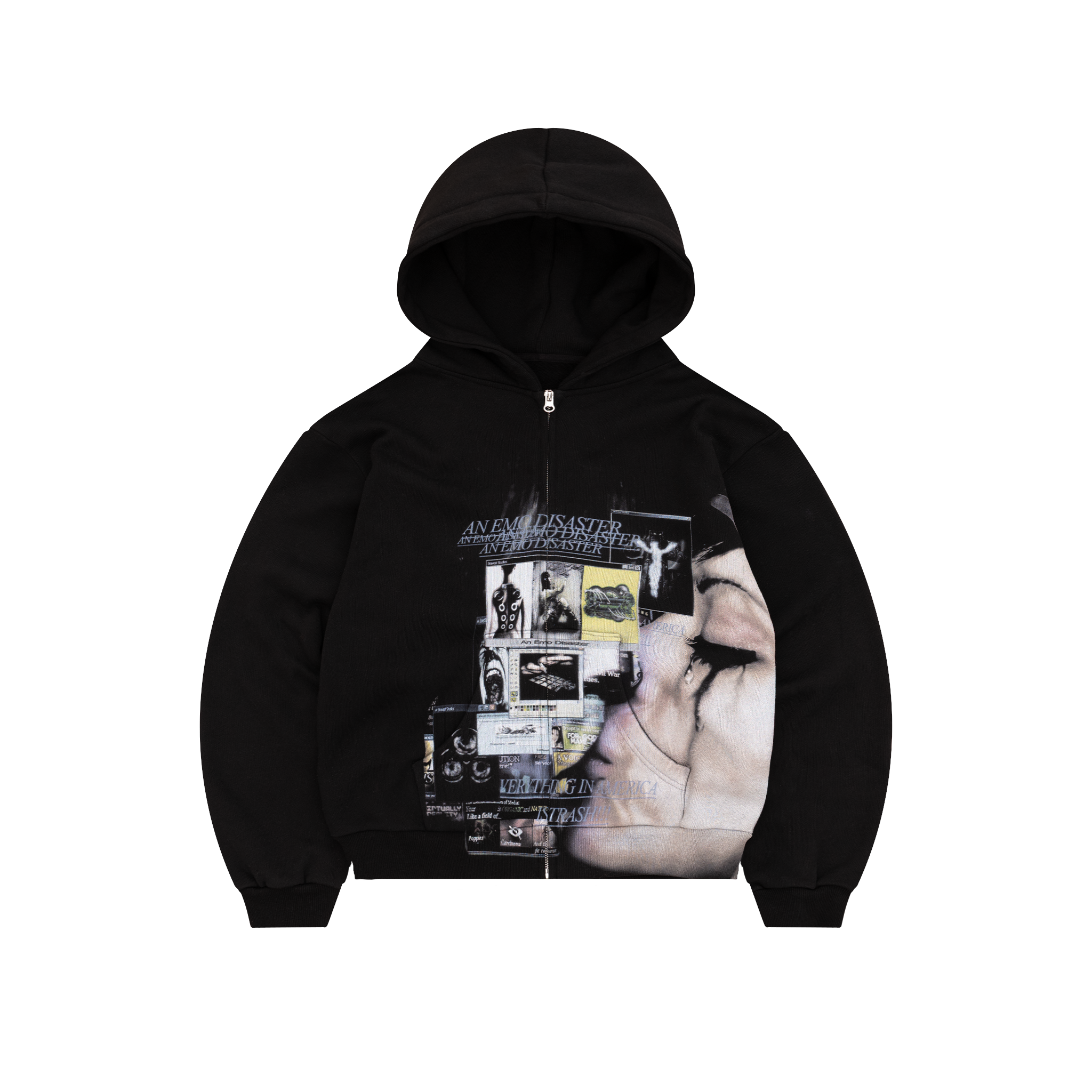 Internet Zip Up Hoodie Black – Bravest Studios
