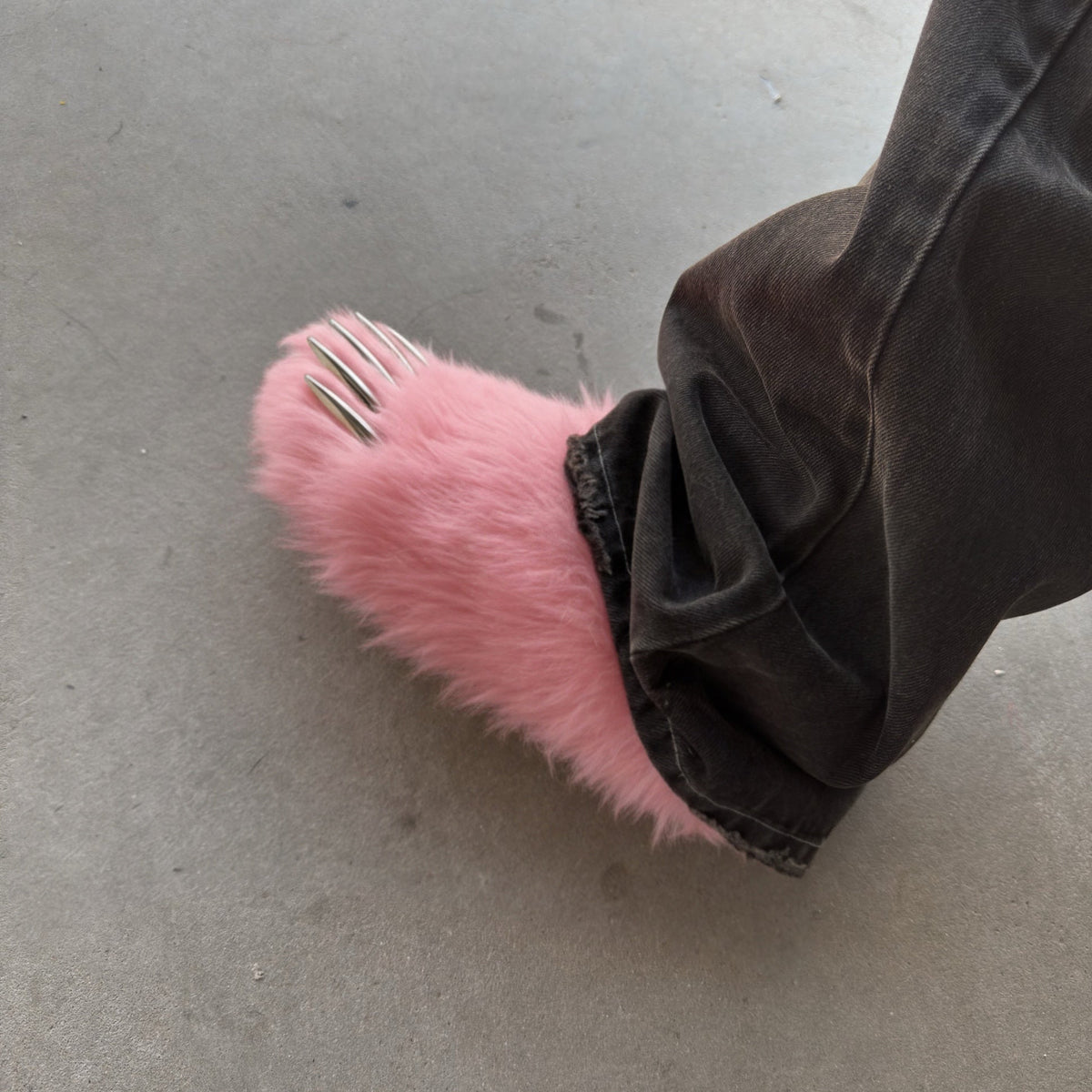 Pink Bear Claw Mules