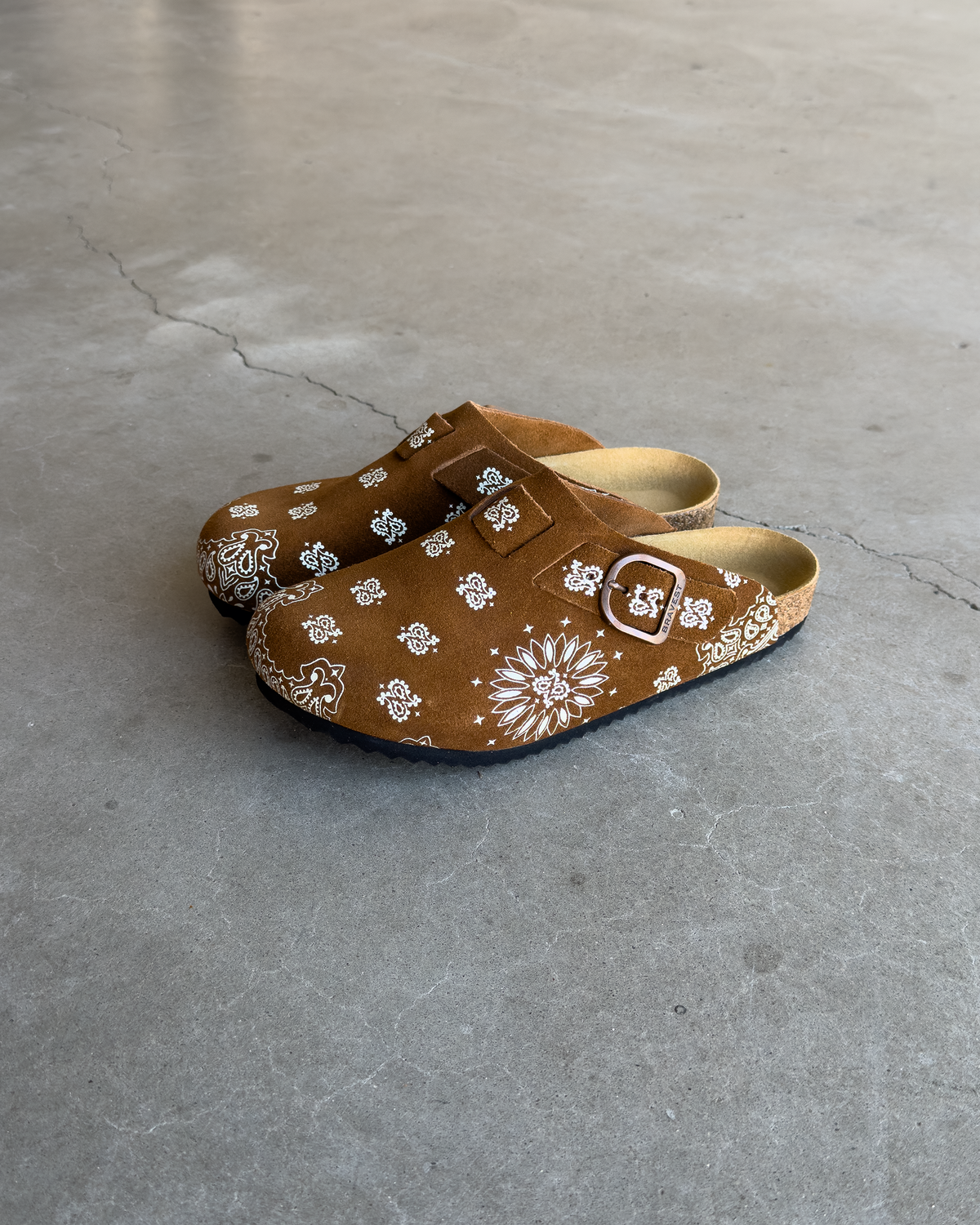 Hazel Suede Paisley Clogs