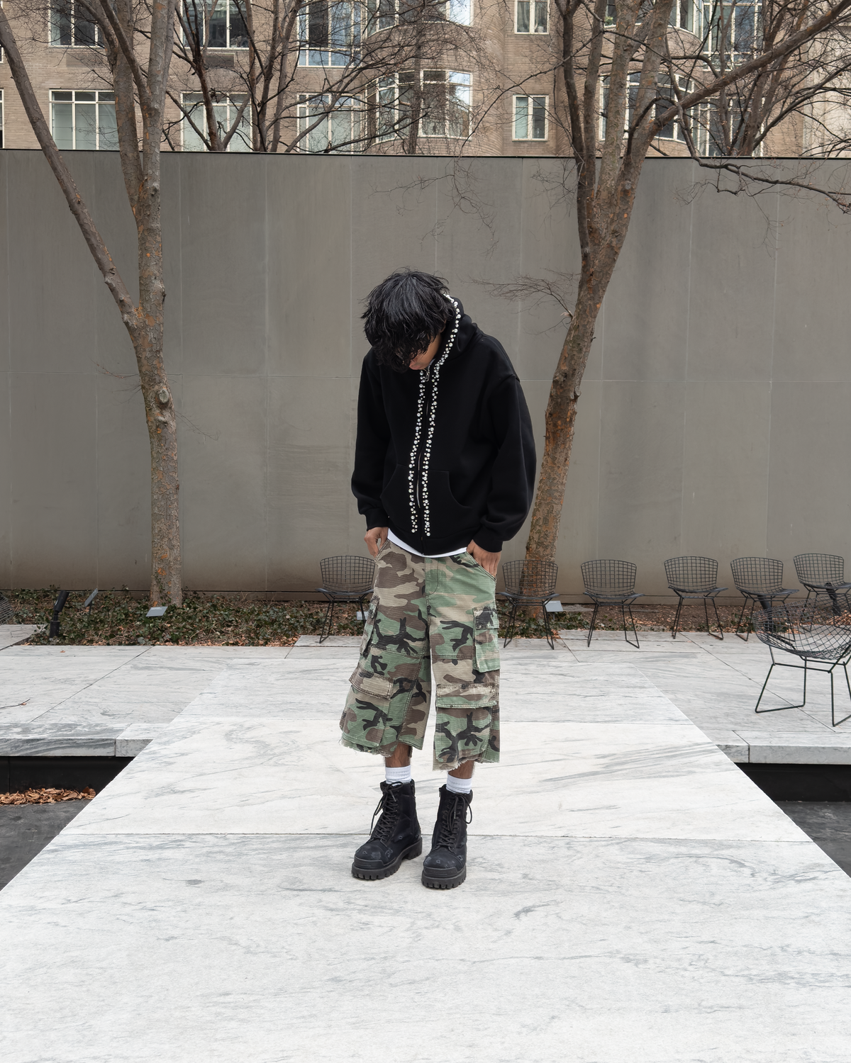 Green Camo Cargo Shorts