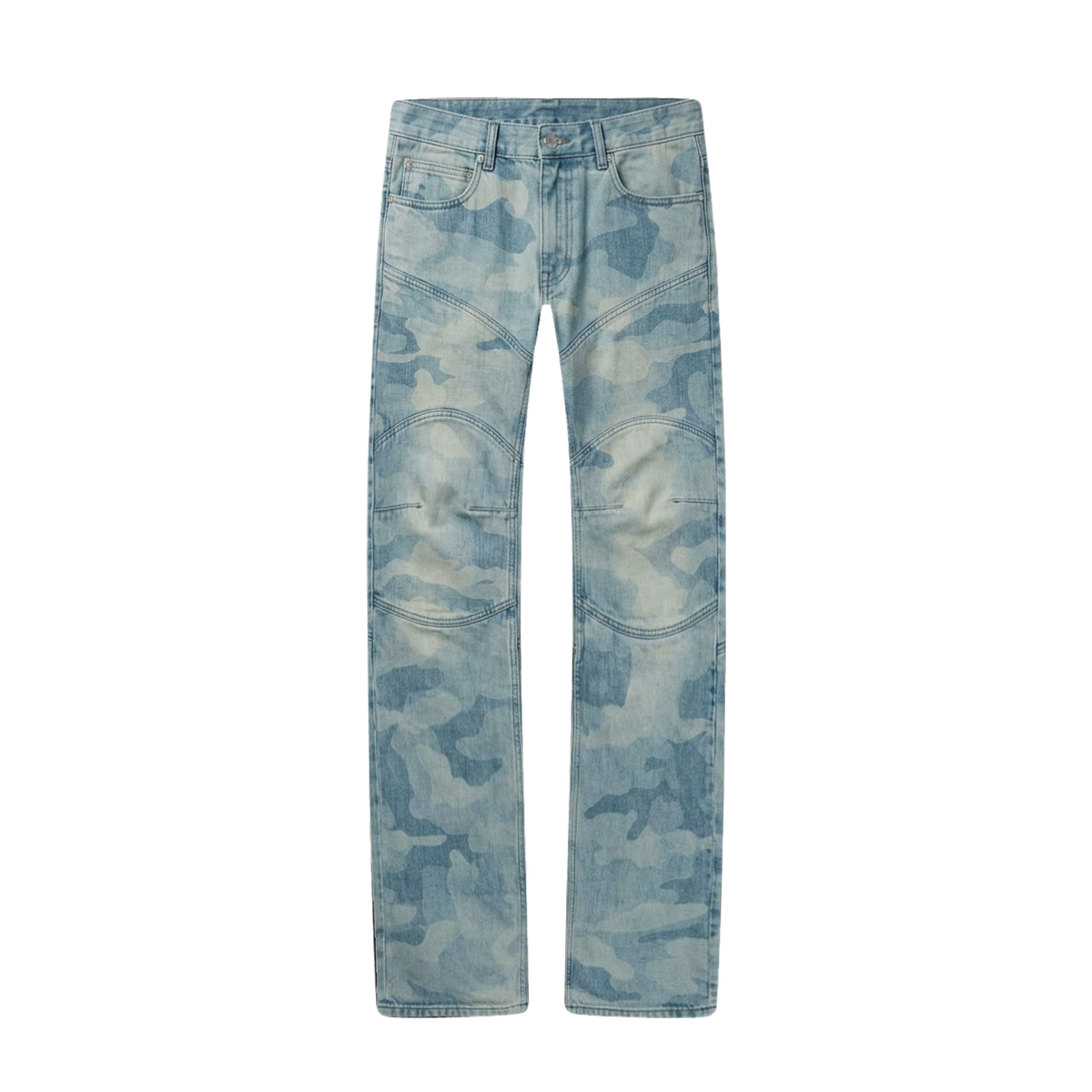 Blue Camo Moto Denim