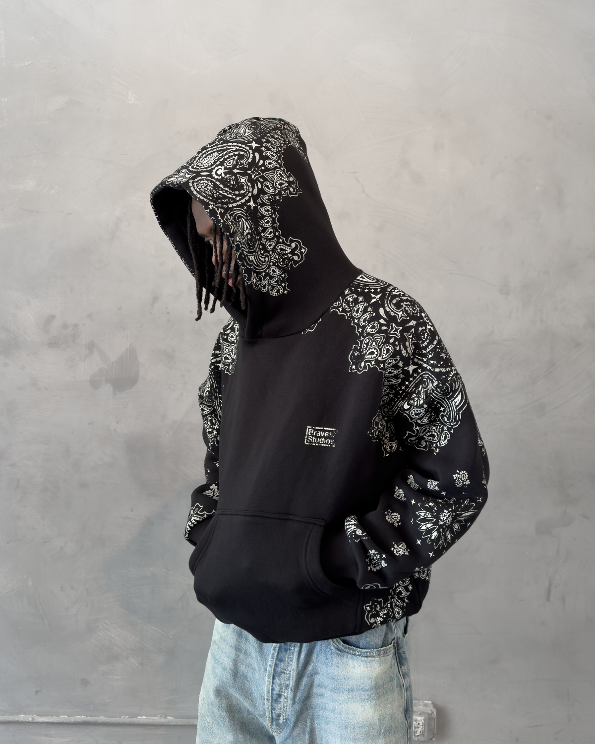 Black Paisley Hoodie