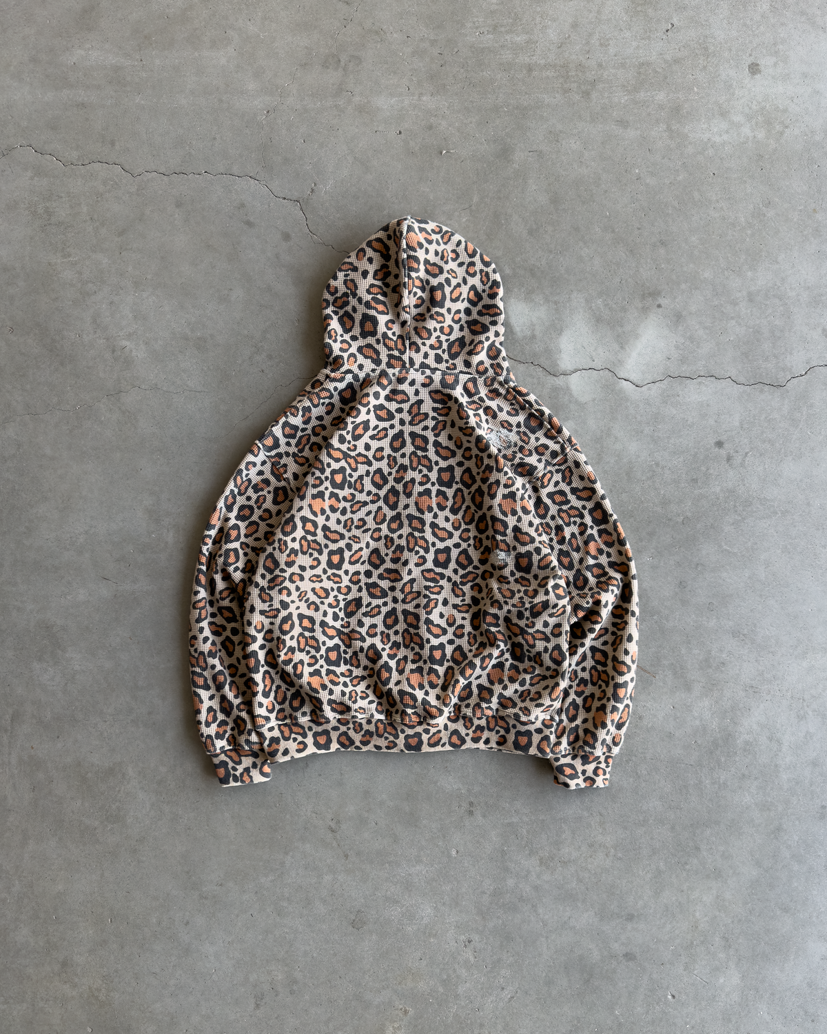 Orange Leopard Thermal Zip Hoodie