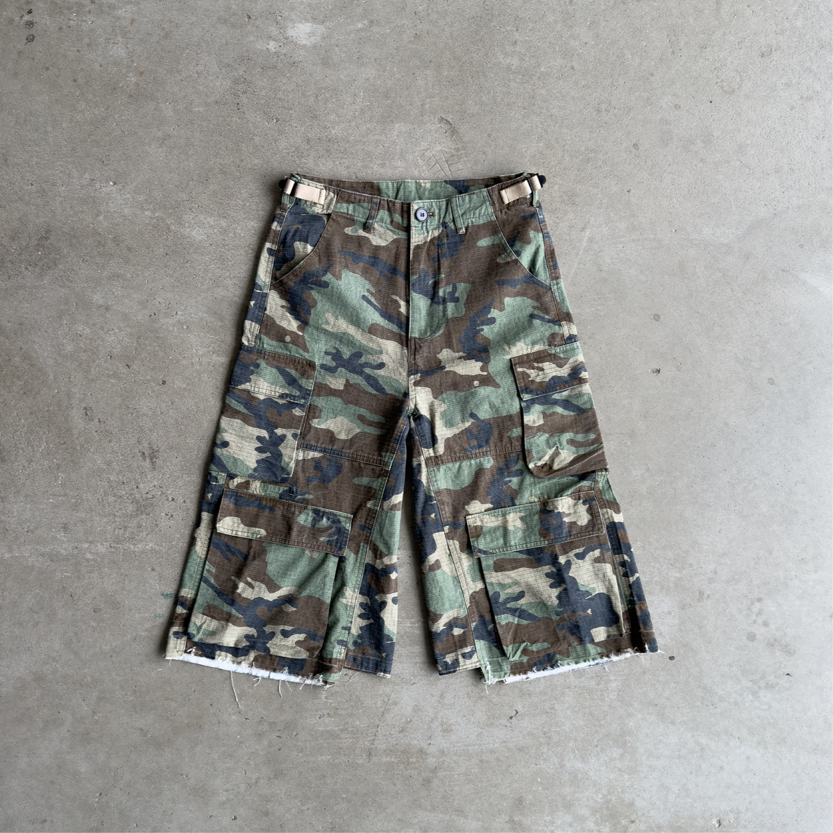 Green Camo Cargo Shorts