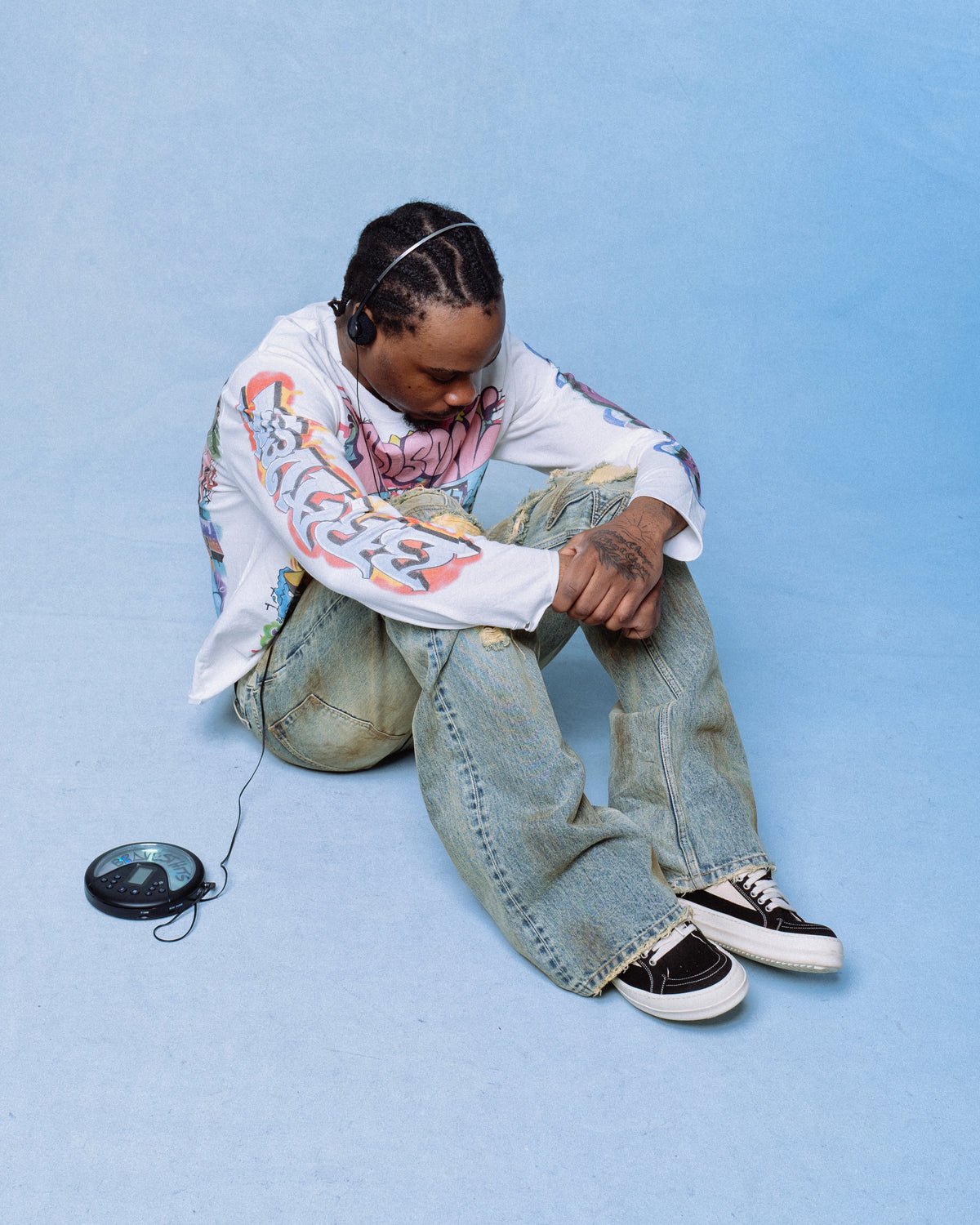 White Graf Long Sleeve Tee