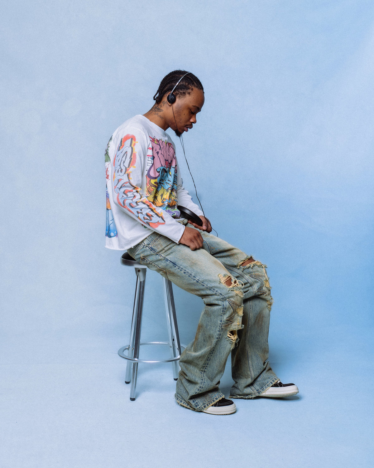 White Graf Long Sleeve Tee