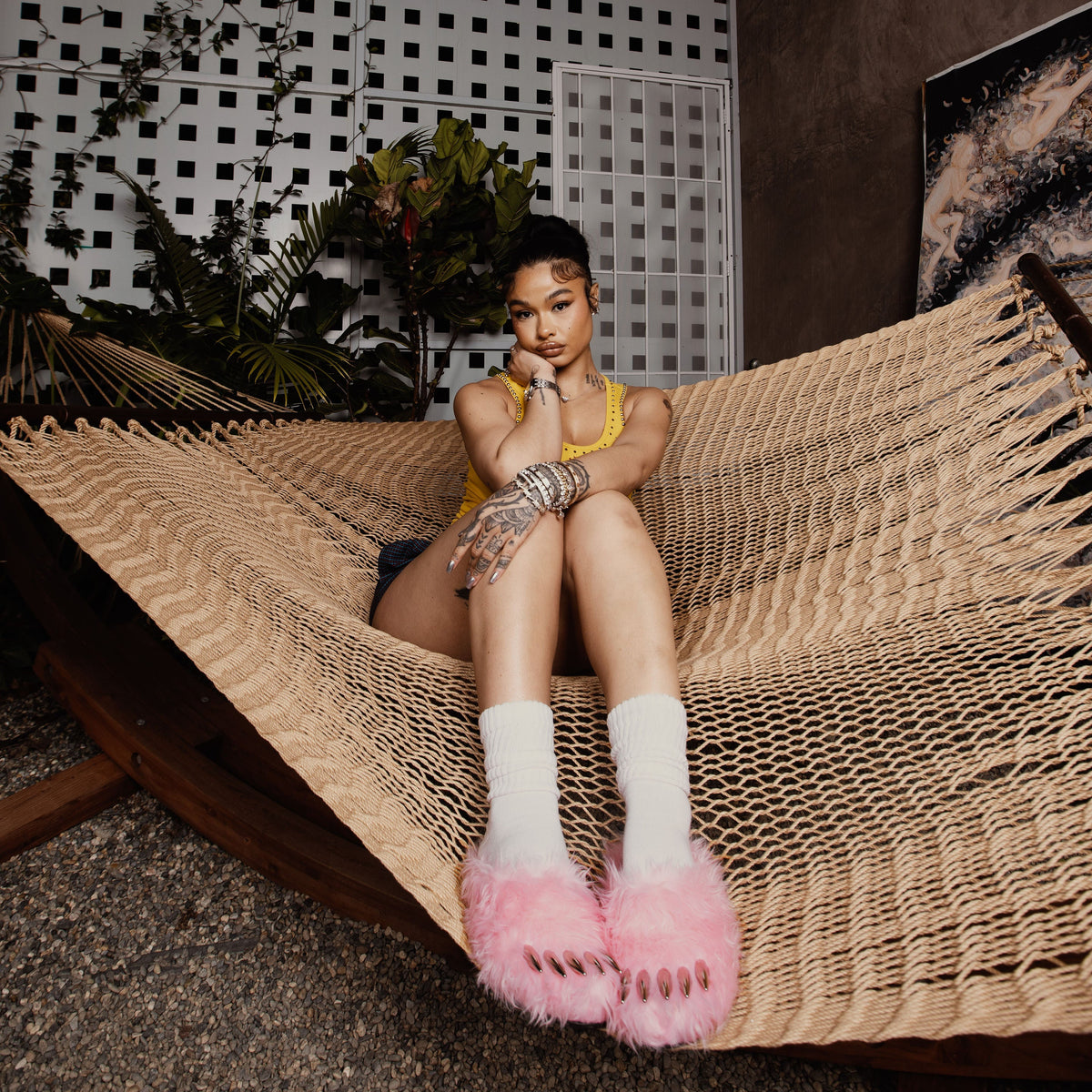 Pink Bear Claw Mules