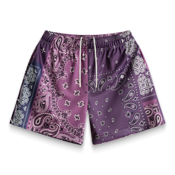 Bravest Studios Burgundy Paisley shops Shorts - XL