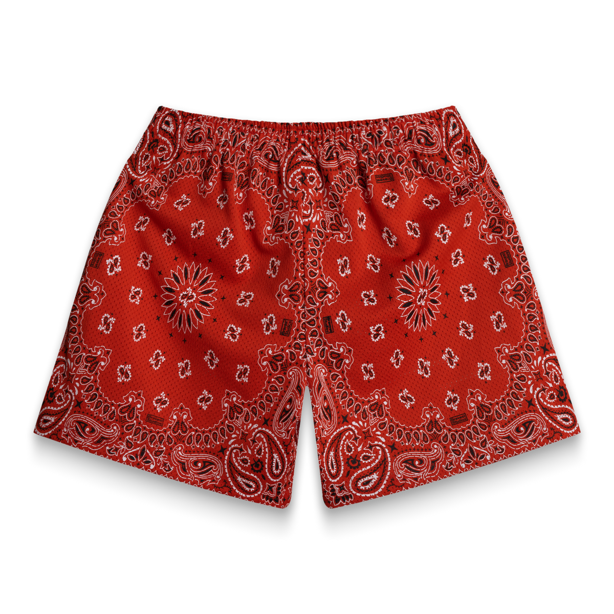 Screenprinted Paisley Two-Tone Red Shorts