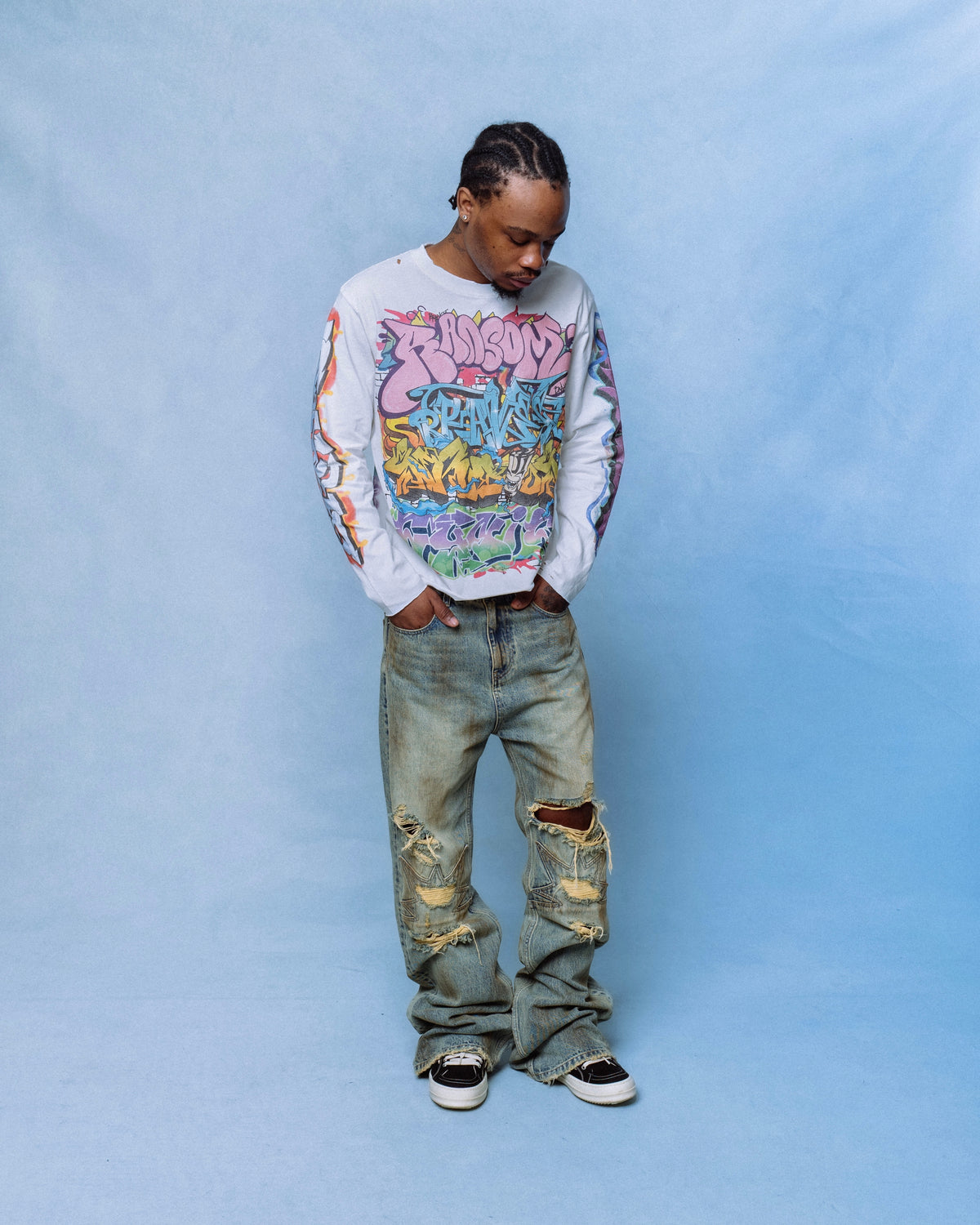 White Graf Long Sleeve Tee