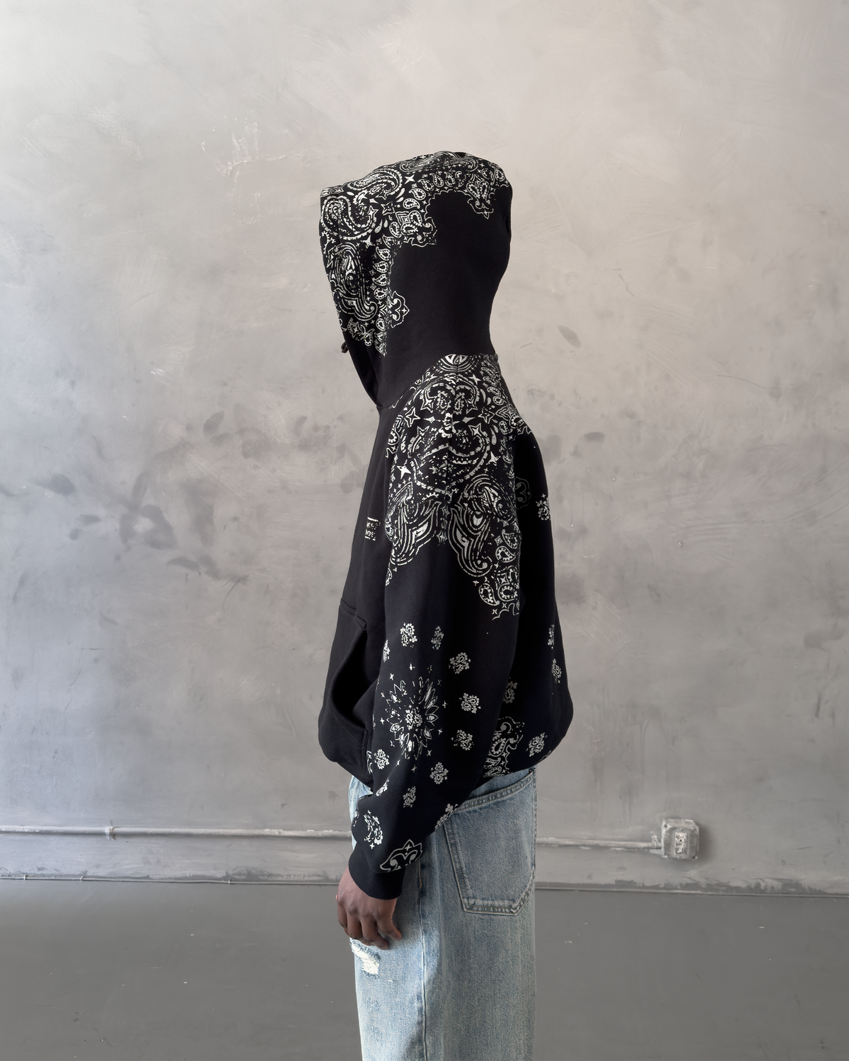 Black Paisley Hoodie