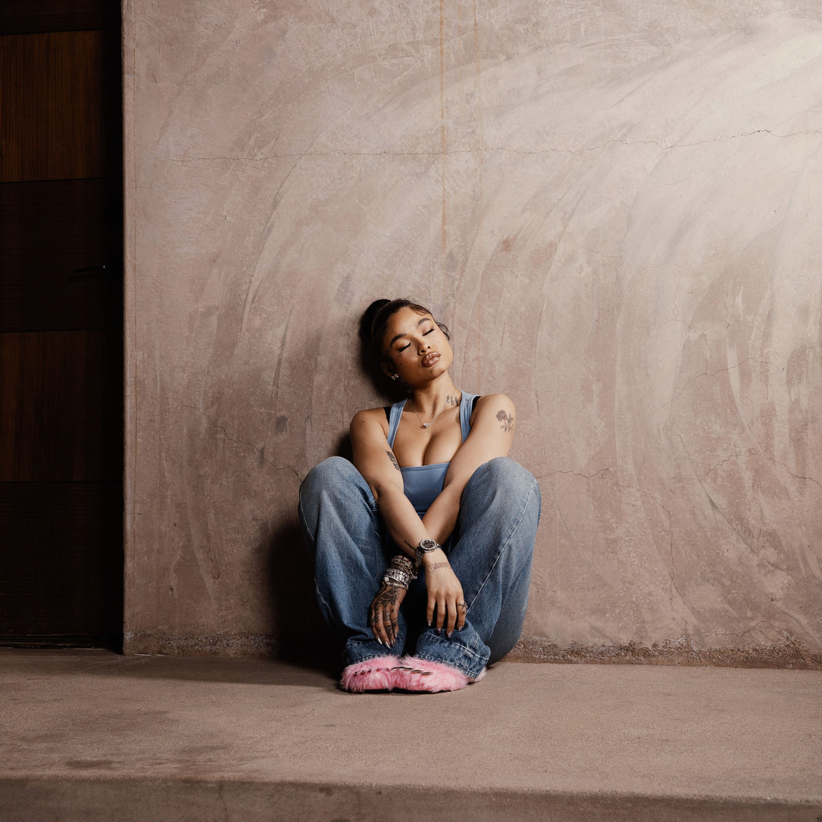 Pink Bear Claw Mules