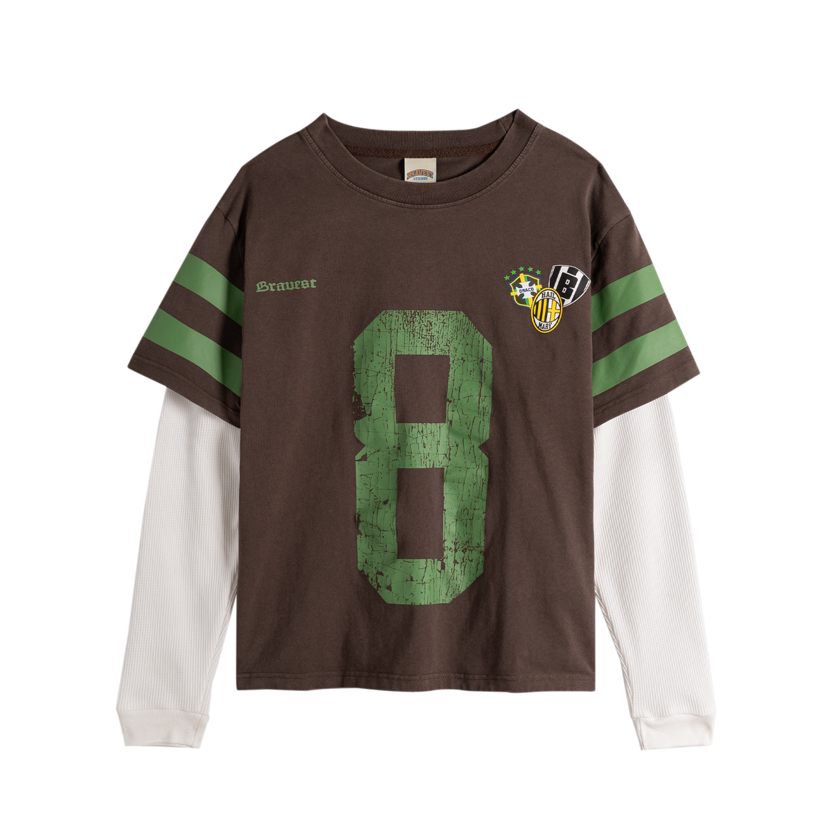 Brown Number 8 Thermal Tee