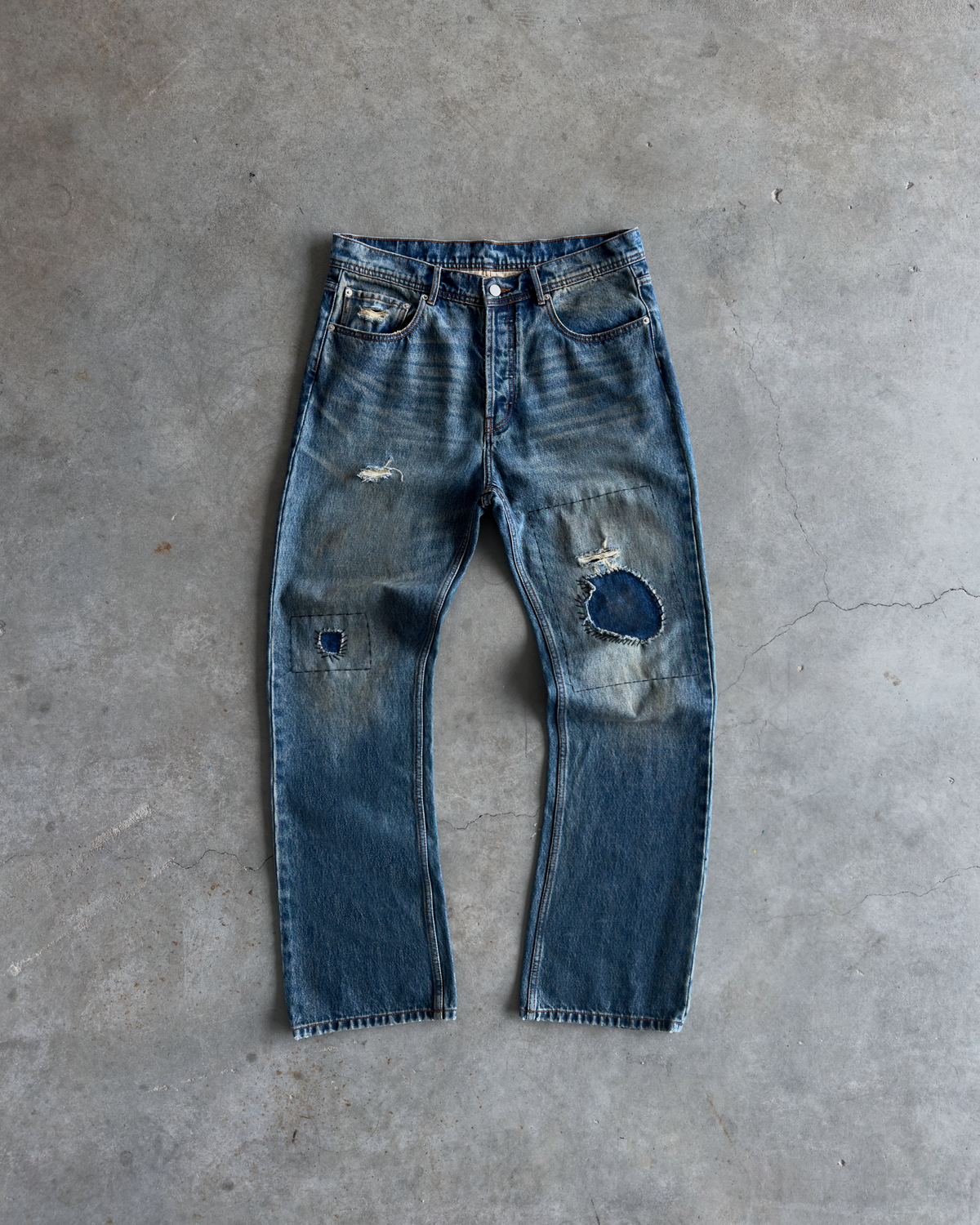 Blue Patchwork Denim