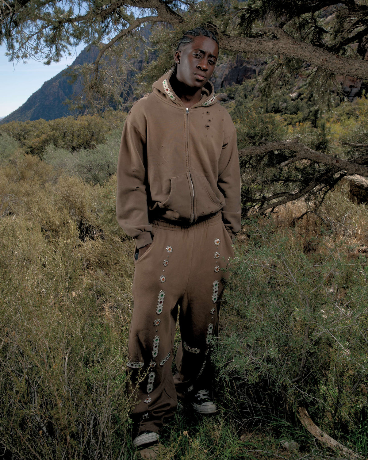 Brown Sapphire Zip Hoodie