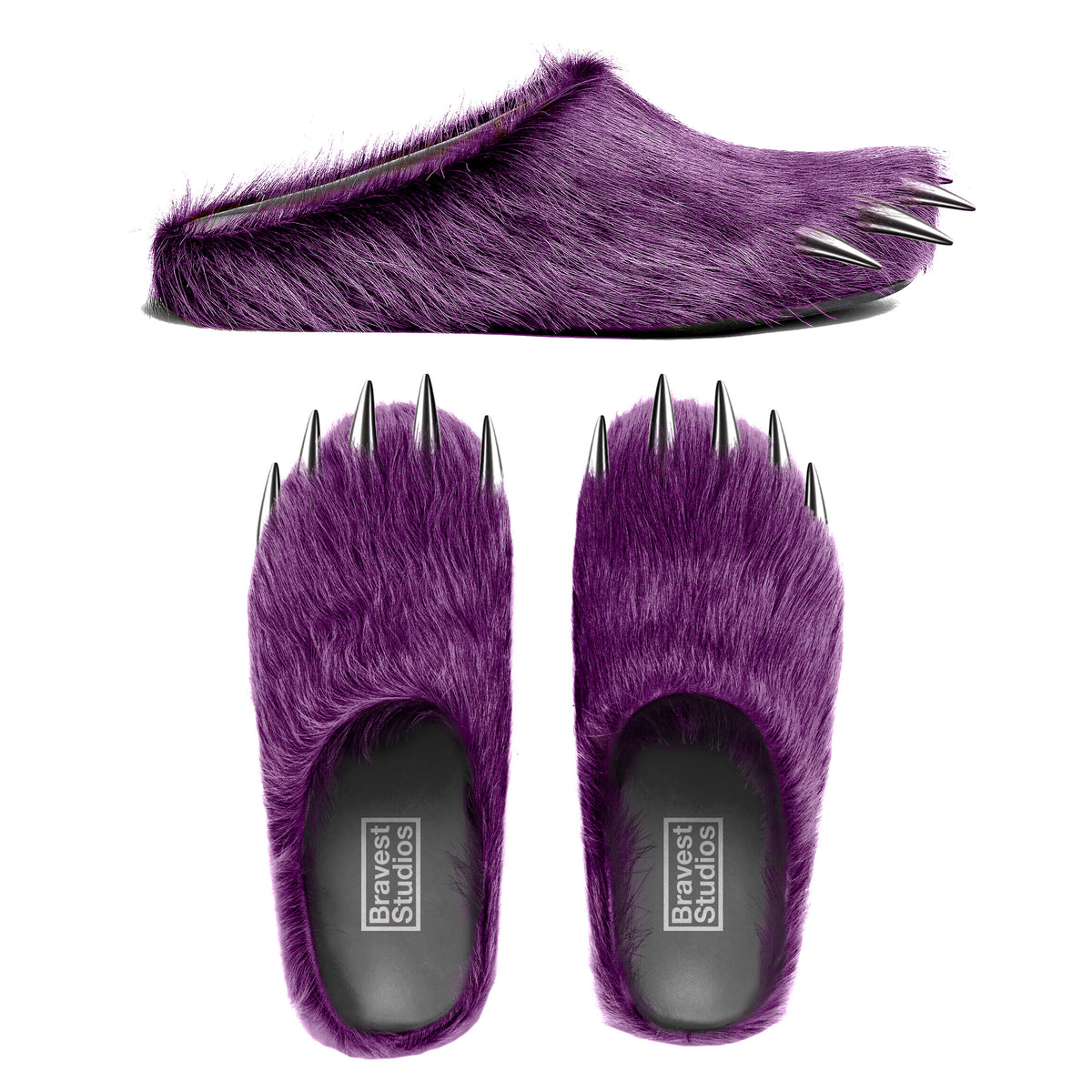 Purple Bear Claw Mules