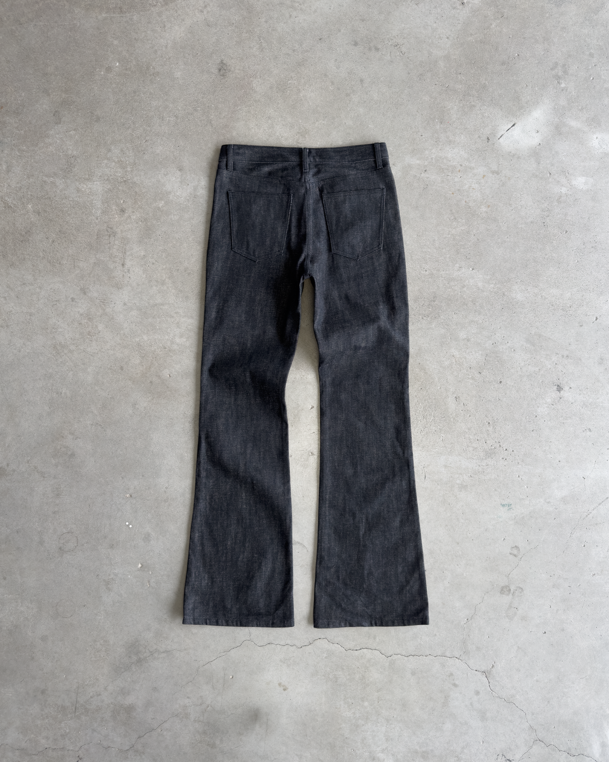 Black Raw Flare Denim