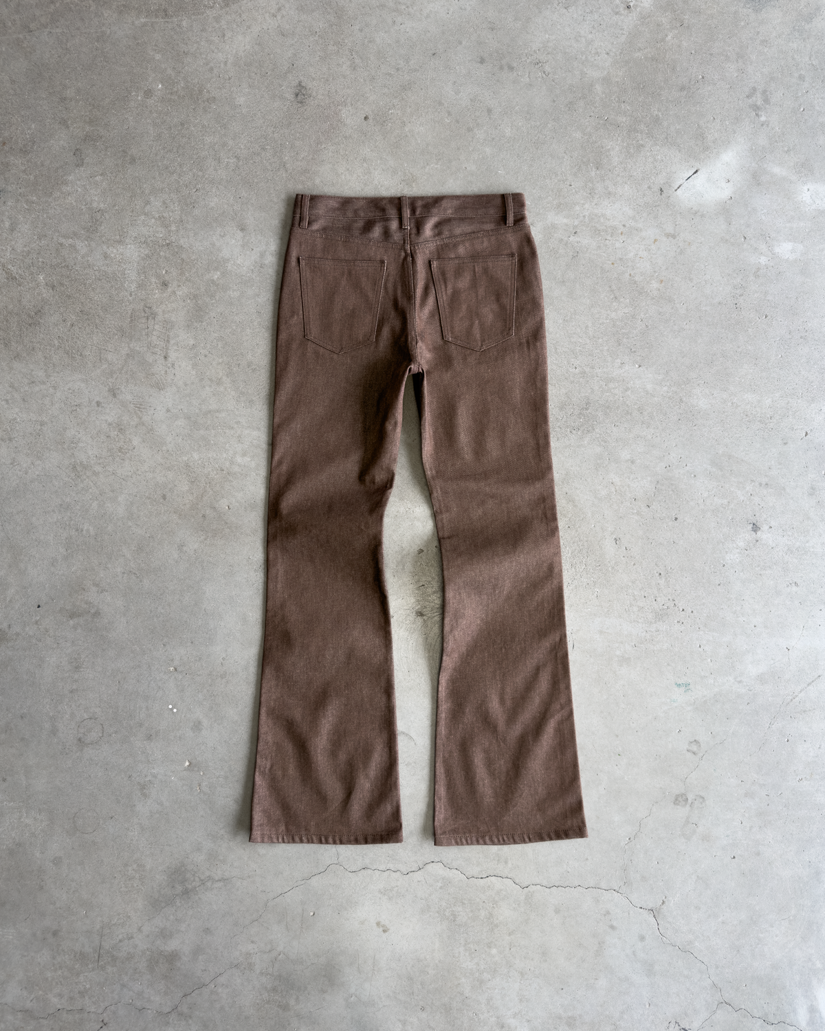 Brown Raw Flare Denim