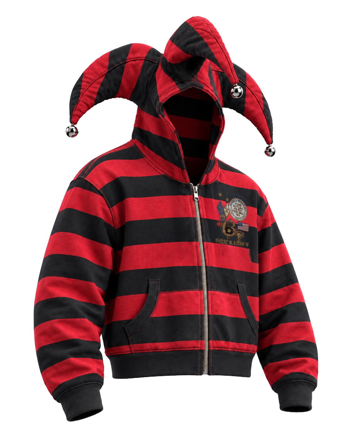 Red and Black Jester Hoodie