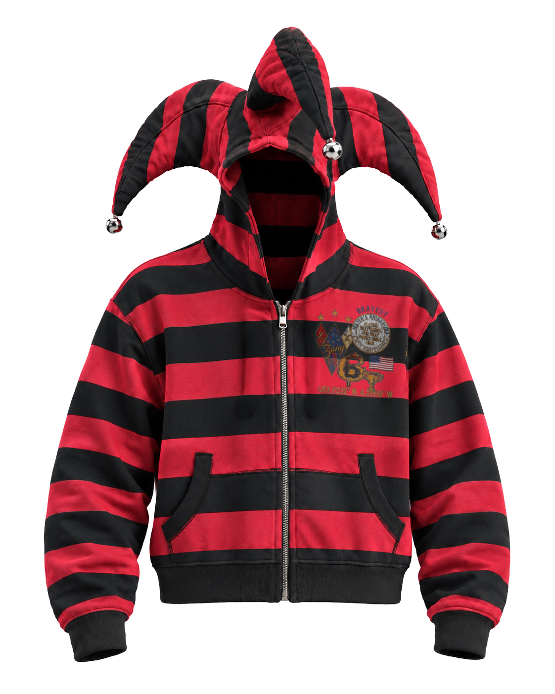 Red and Black Jester Hoodie
