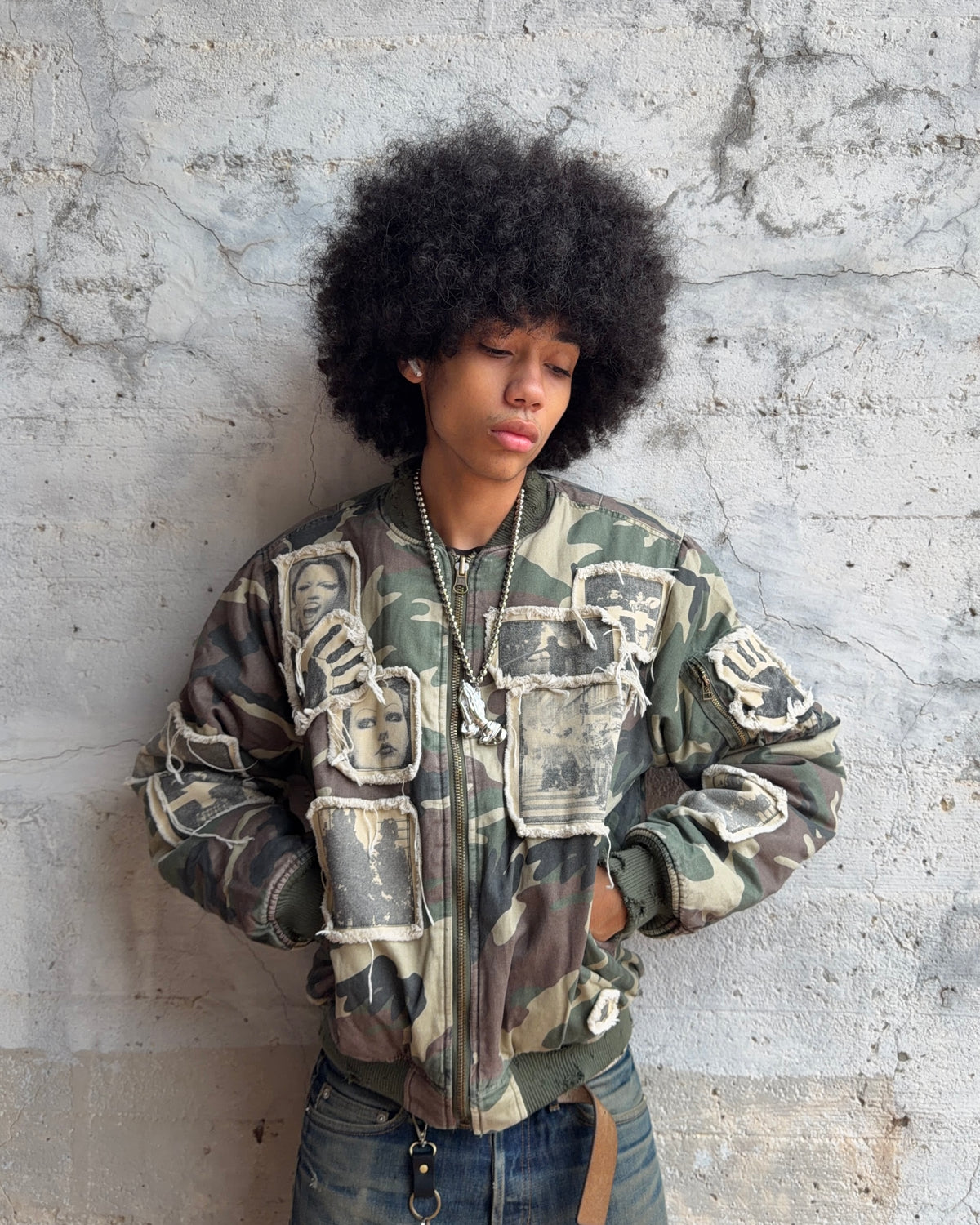 Camo Patches Bomber Jacket