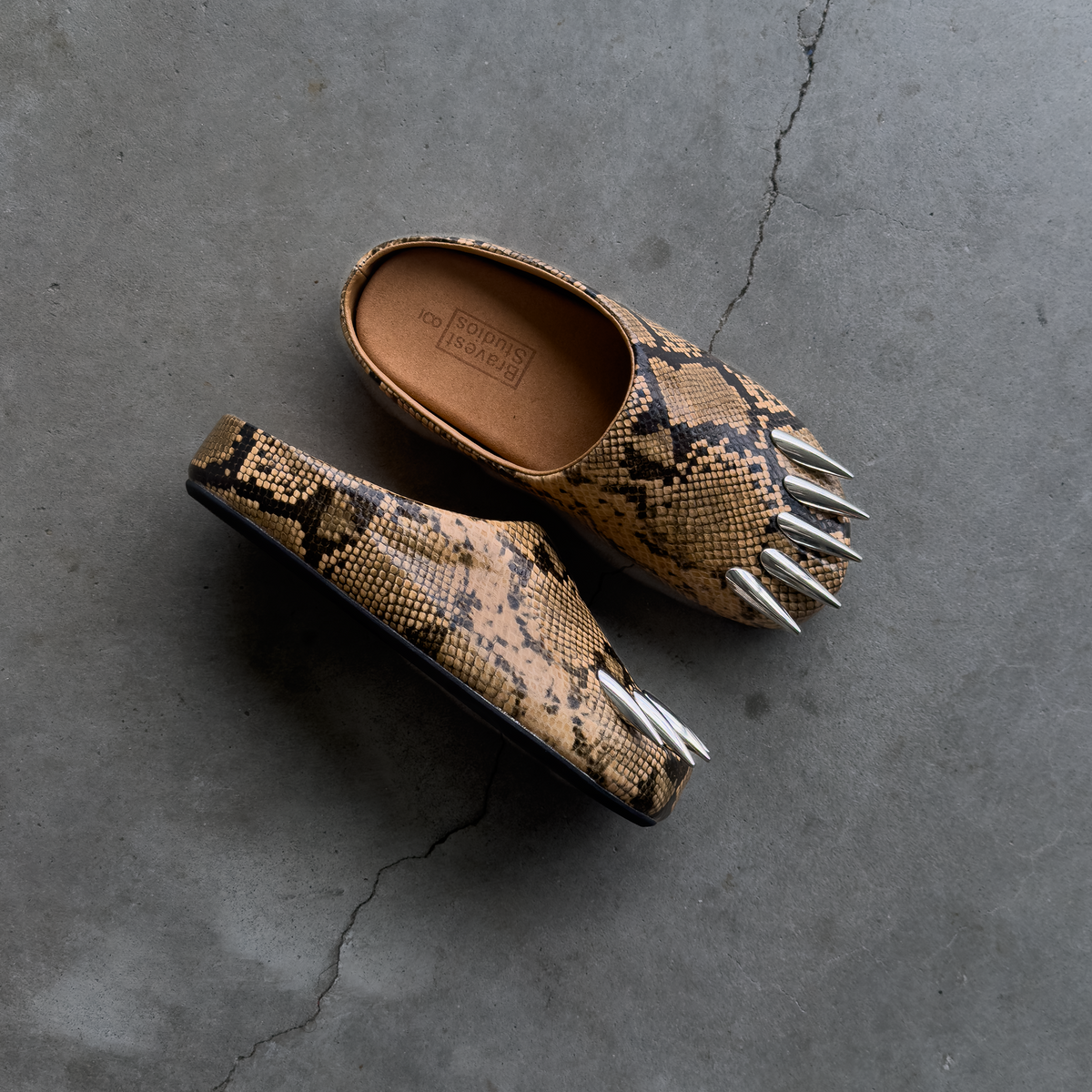 Snakeskin Claw Mules (Two Colorways)