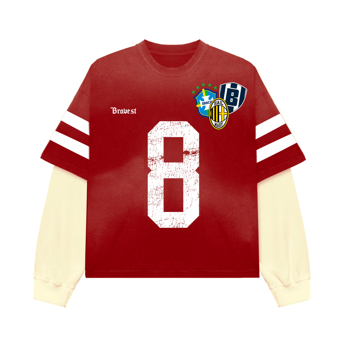 Red Number 8 Thermal Tee