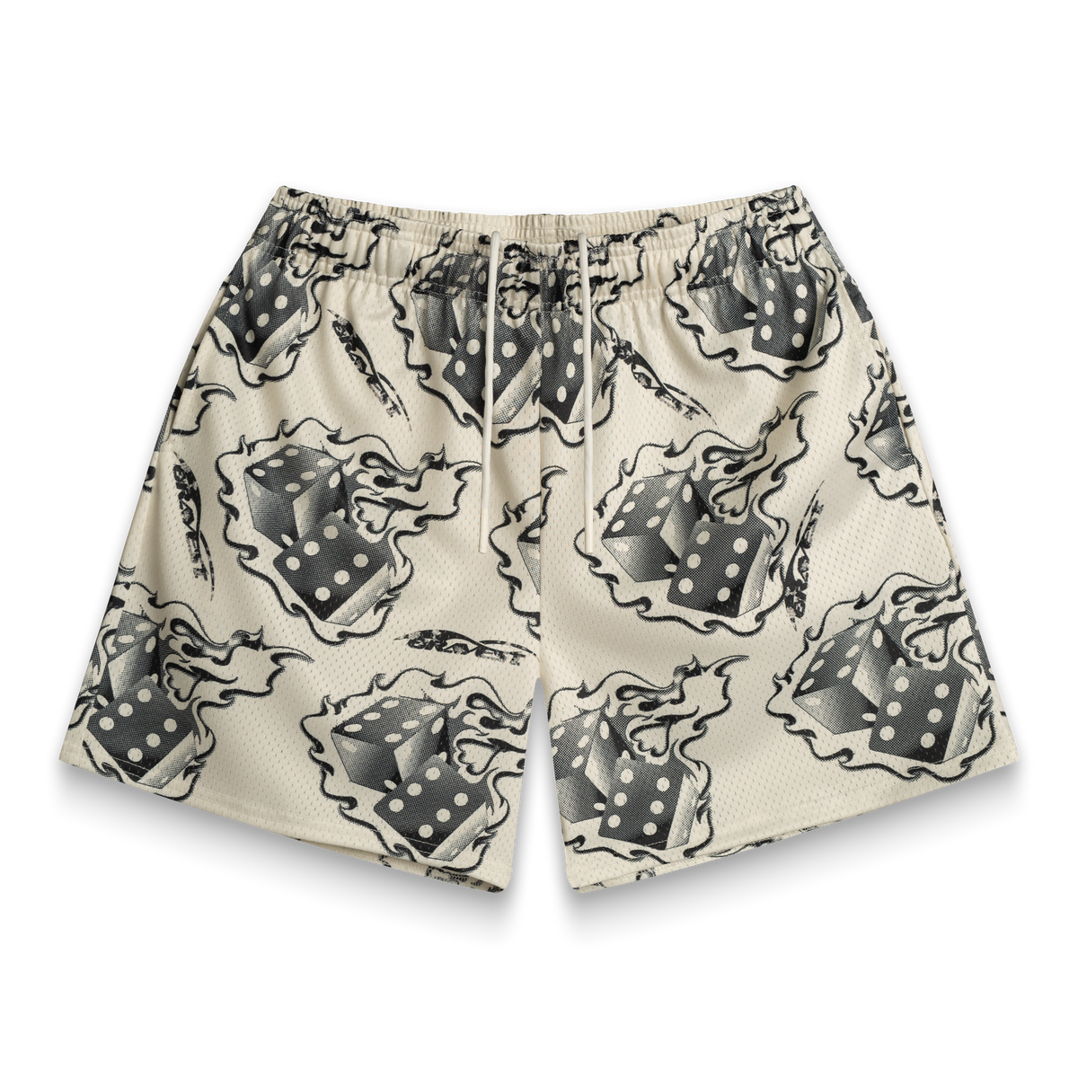 Cream Dice Shorts