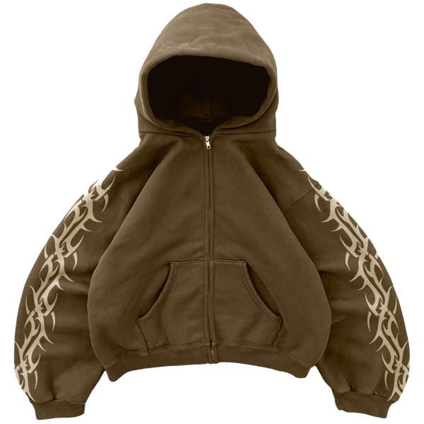 国内で当店のみ Bravest Studios - BLACK TRIBAL ZIP UP HOODIE Brown Tribal Zip Up Hoodie – Bravest Studios