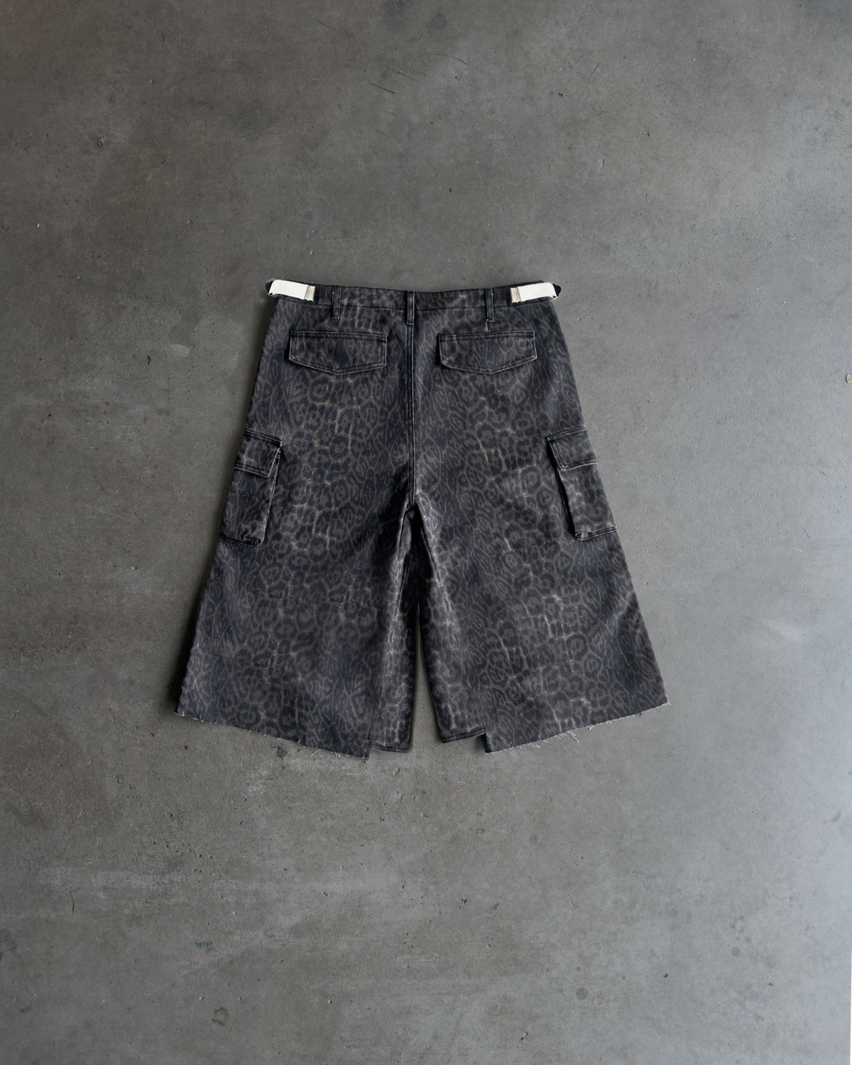 Dark Leopard Baggy Cargo Shorts
