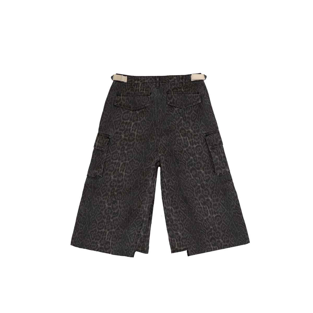 Dark Leopard Baggy Cargo Shorts