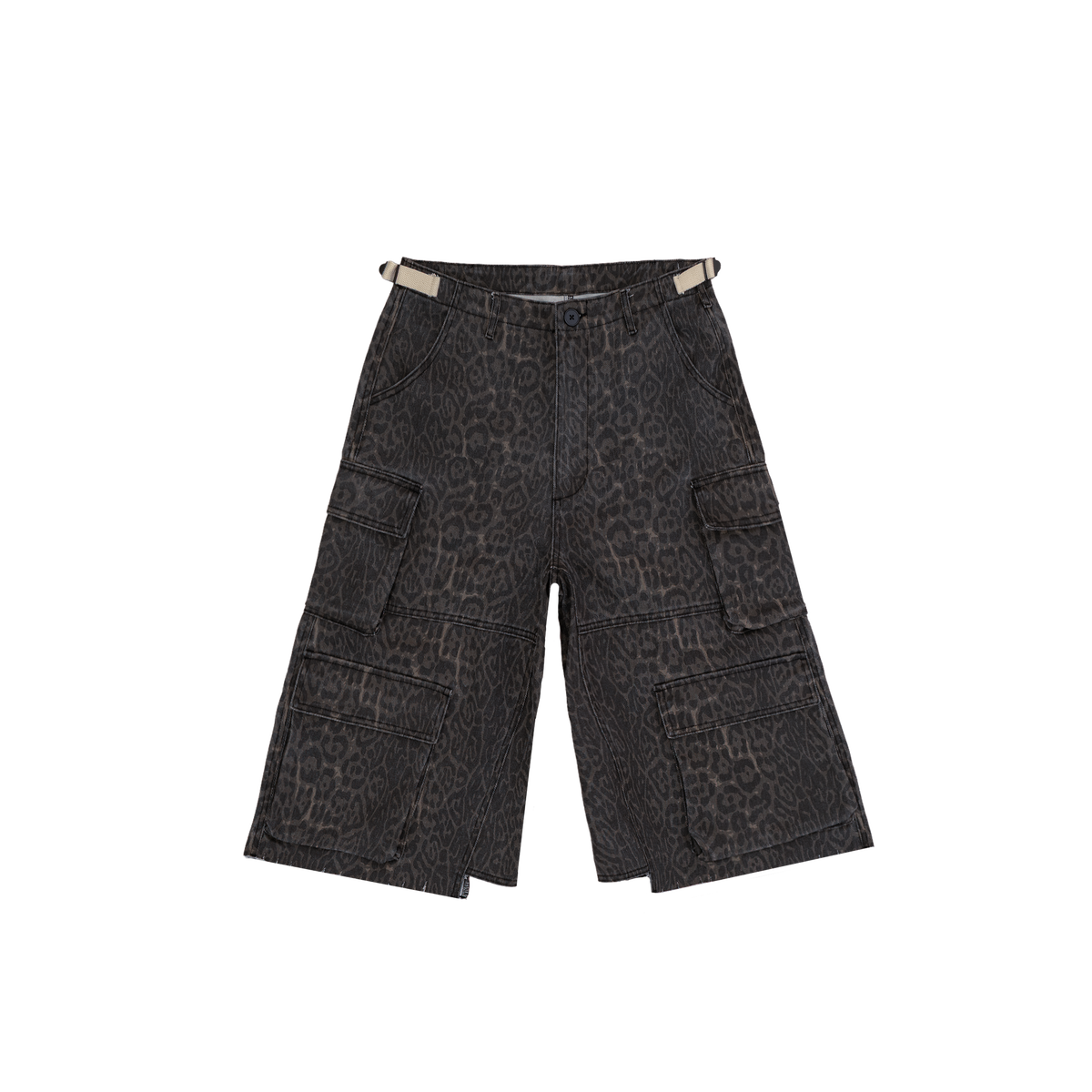 Dark Leopard Baggy Cargo Shorts
