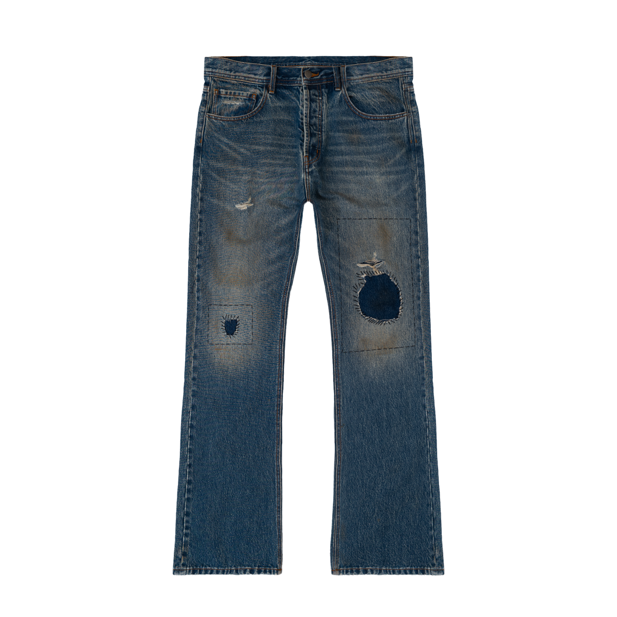 Blue Patchwork Denim