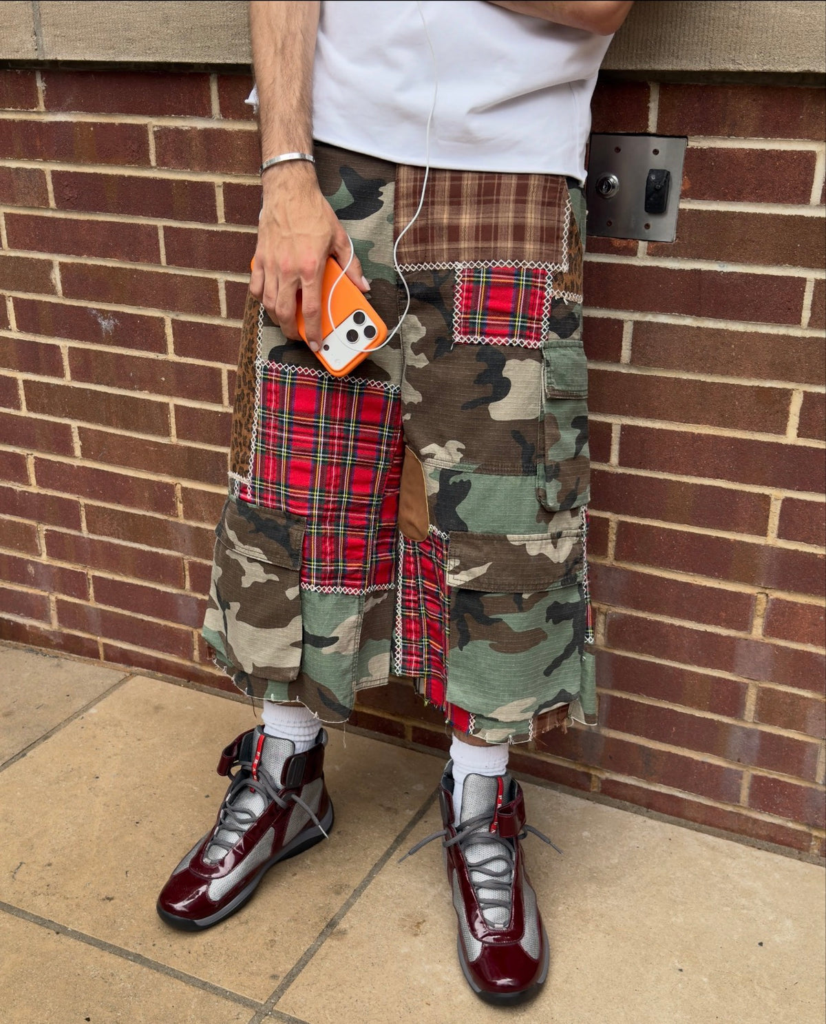 Patchwork Camo Cargo Shorts